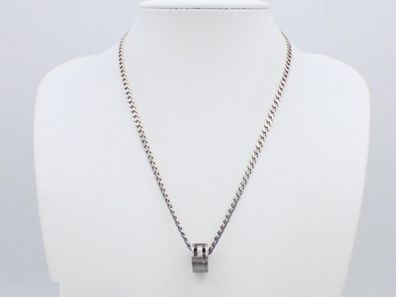 Cutout G Ring Necklace, Chain approx. 44cm, Ag925/16.2g — view 3
