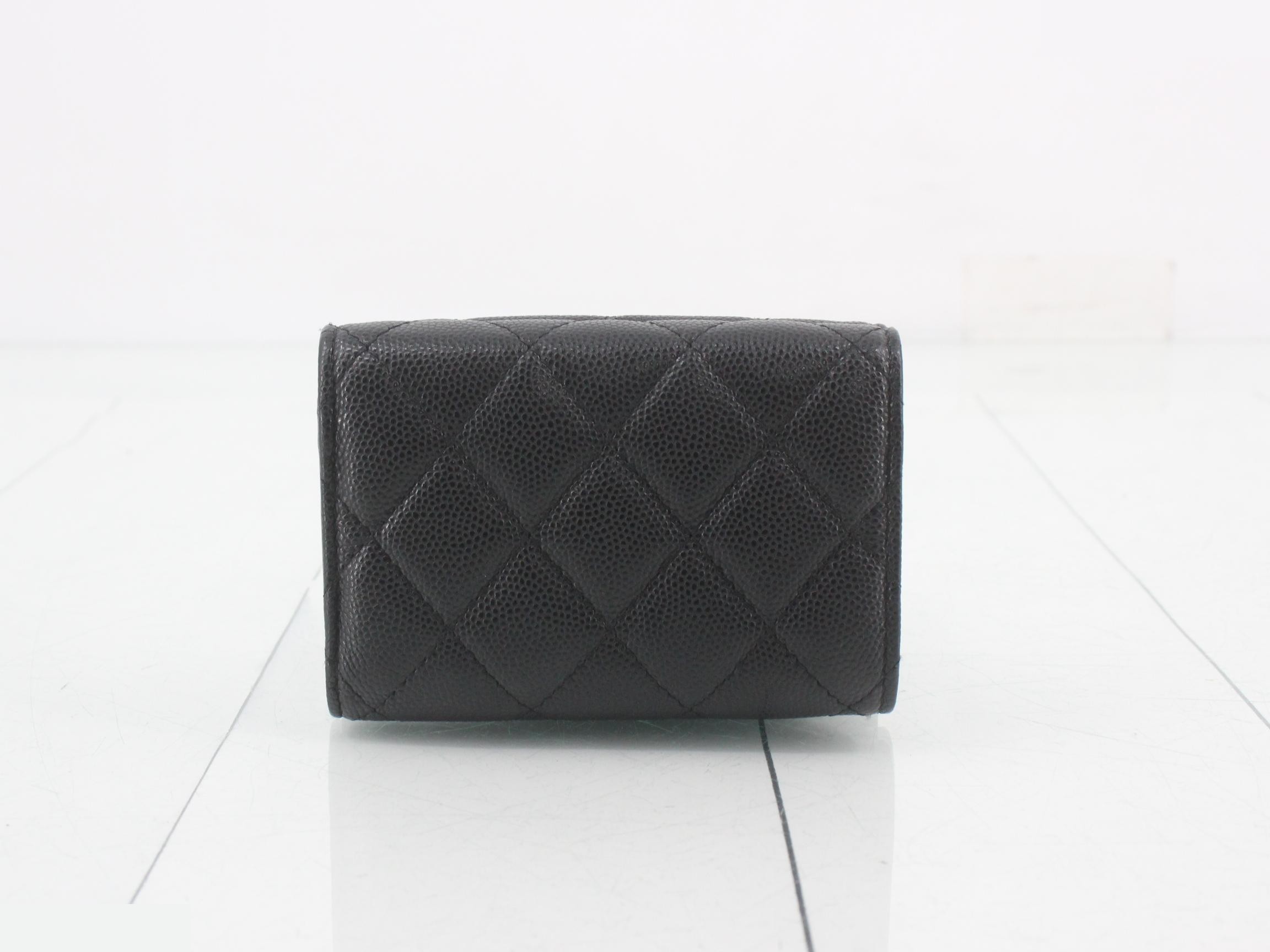 Coco Mark Matelassé Caviar Skin Wallet — view 2