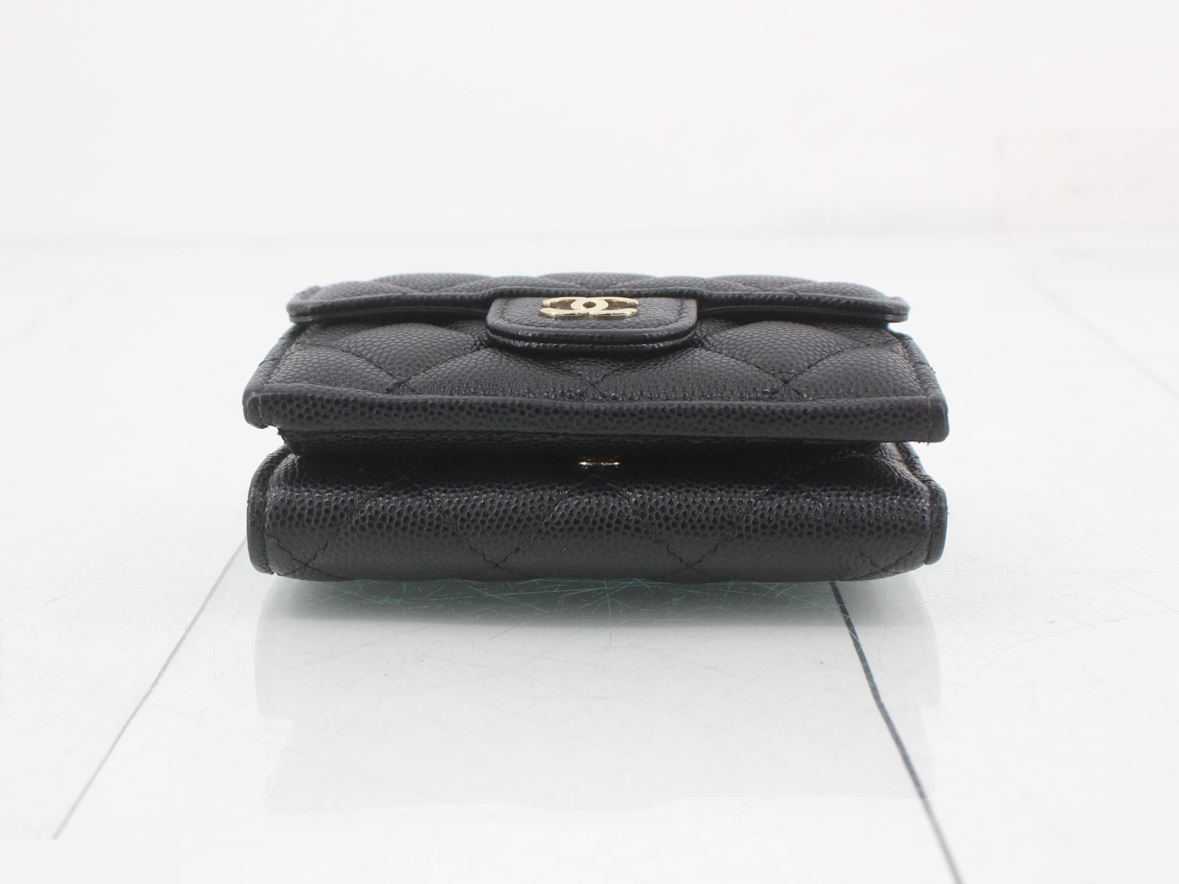 Coco Mark Matelassé Caviar Skin Wallet — view 3