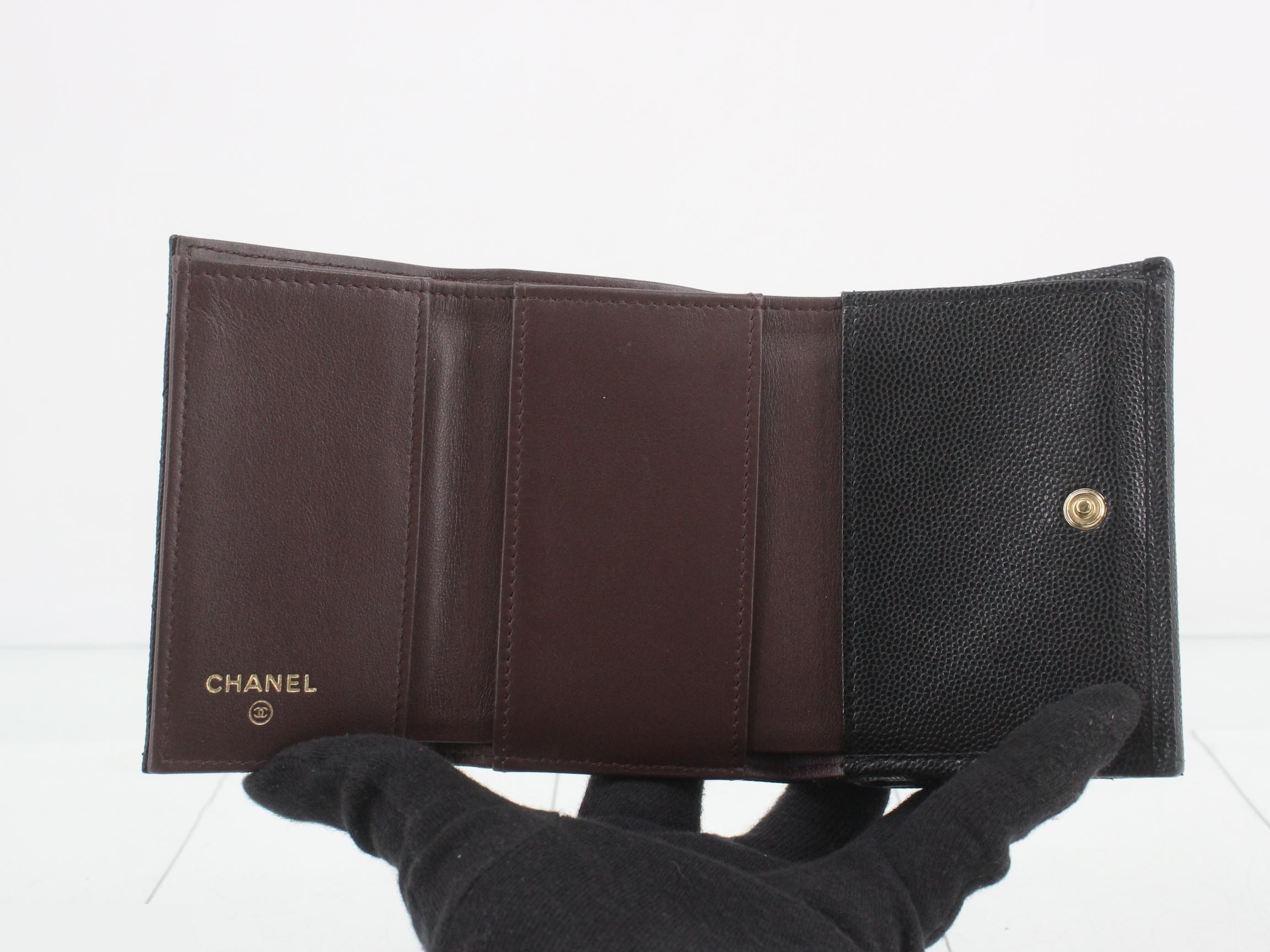 Coco Mark Matelassé Caviar Skin Wallet — view 4