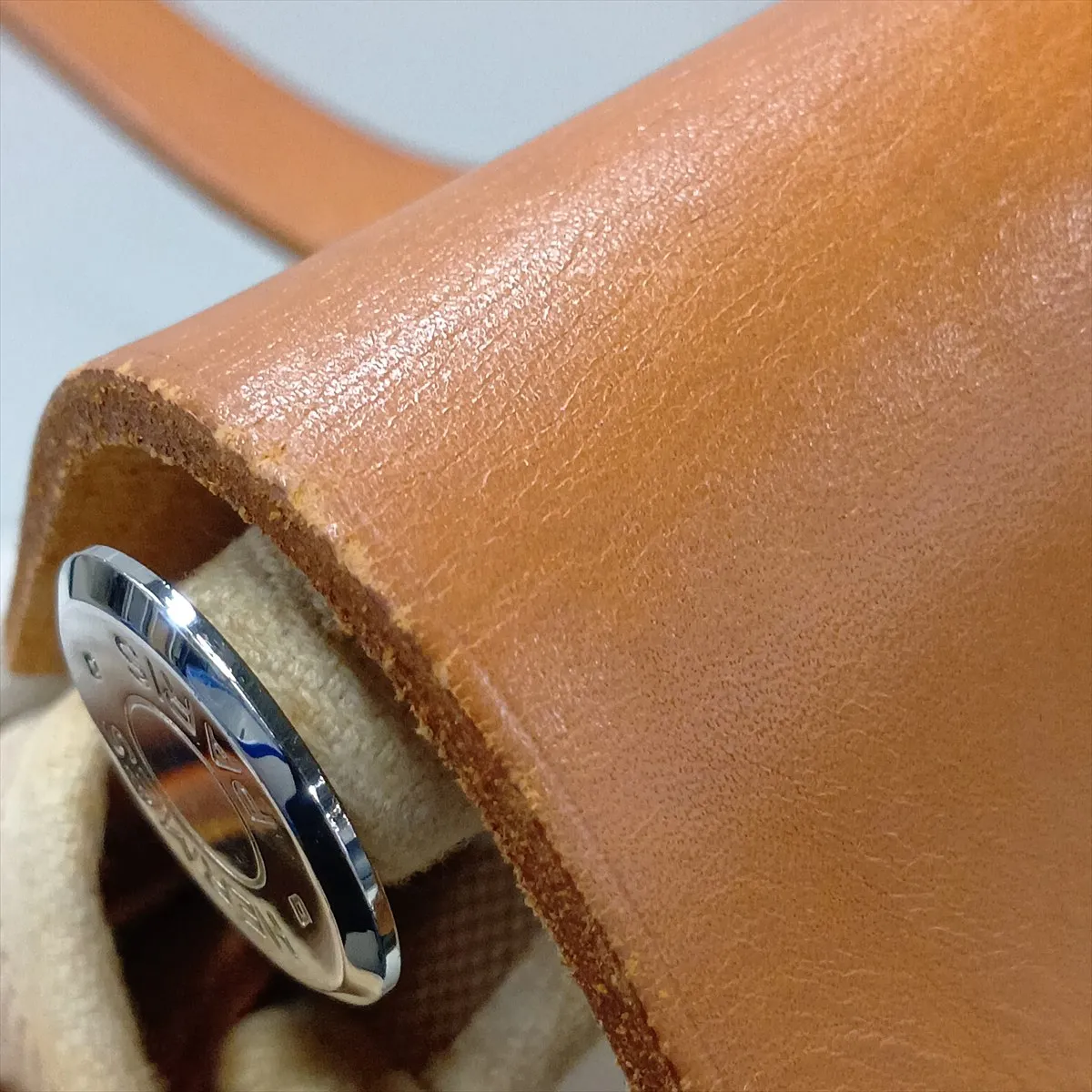 Herbag Ad PM Toile H x Vache Hunter Beige Silver Hardware D: 2000 — view 13