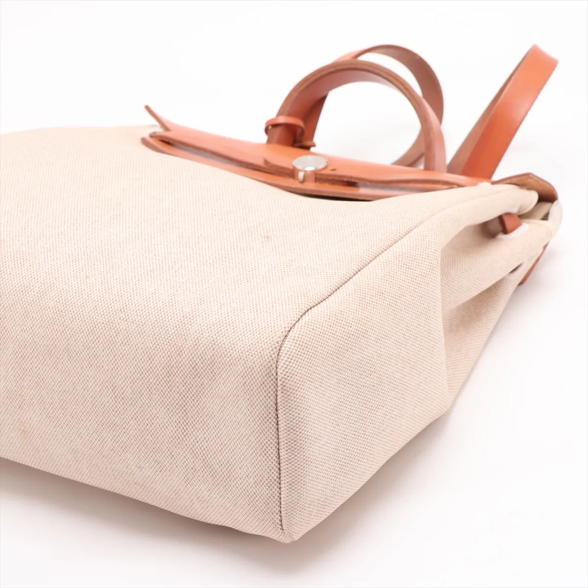 Herbag Ad PM Toile H x Vache Hunter Beige Silver Hardware D: 2000 — view 3