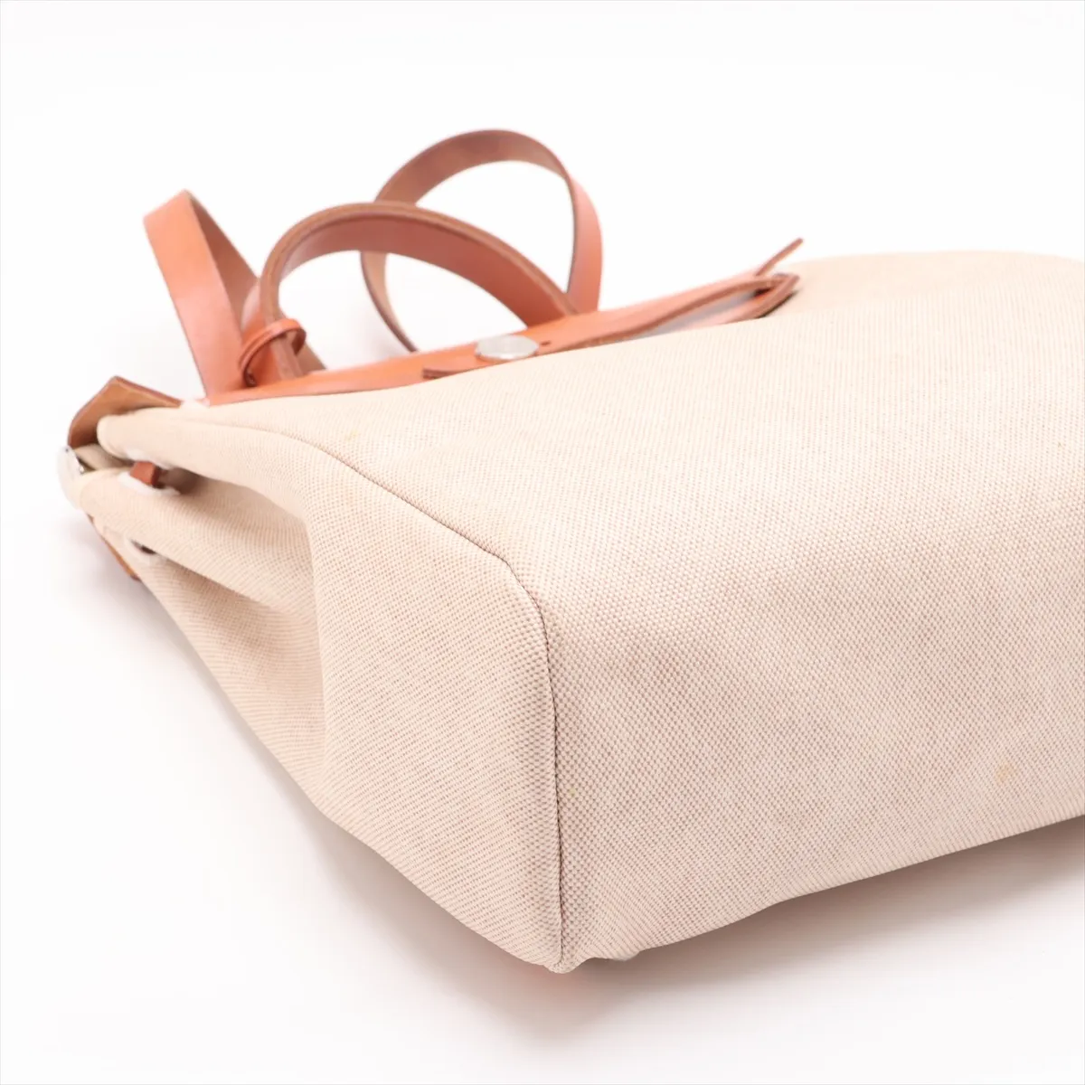 Herbag Ad PM Toile H x Vache Hunter Beige Silver Hardware D: 2000 — view 4