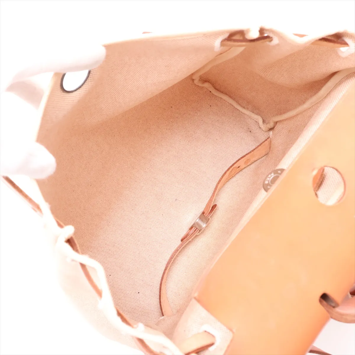 Herbag Ad PM Toile H x Vache Hunter Beige Silver Hardware D: 2000 — view 7