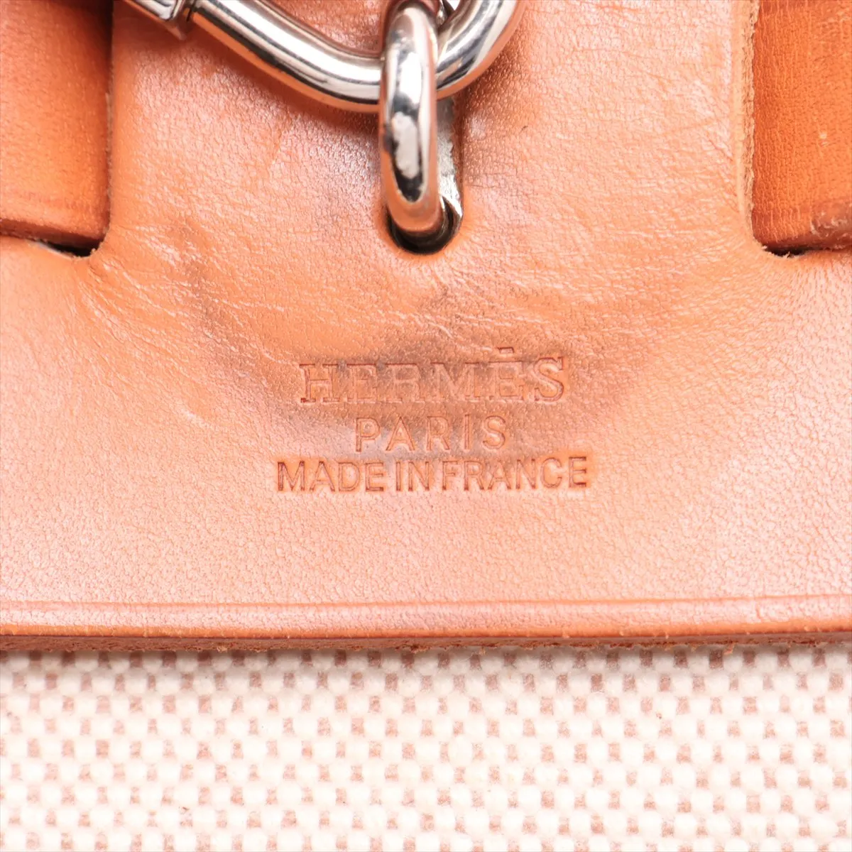 Herbag Ad PM Toile H x Vache Hunter Beige Silver Hardware D: 2000 — view 9