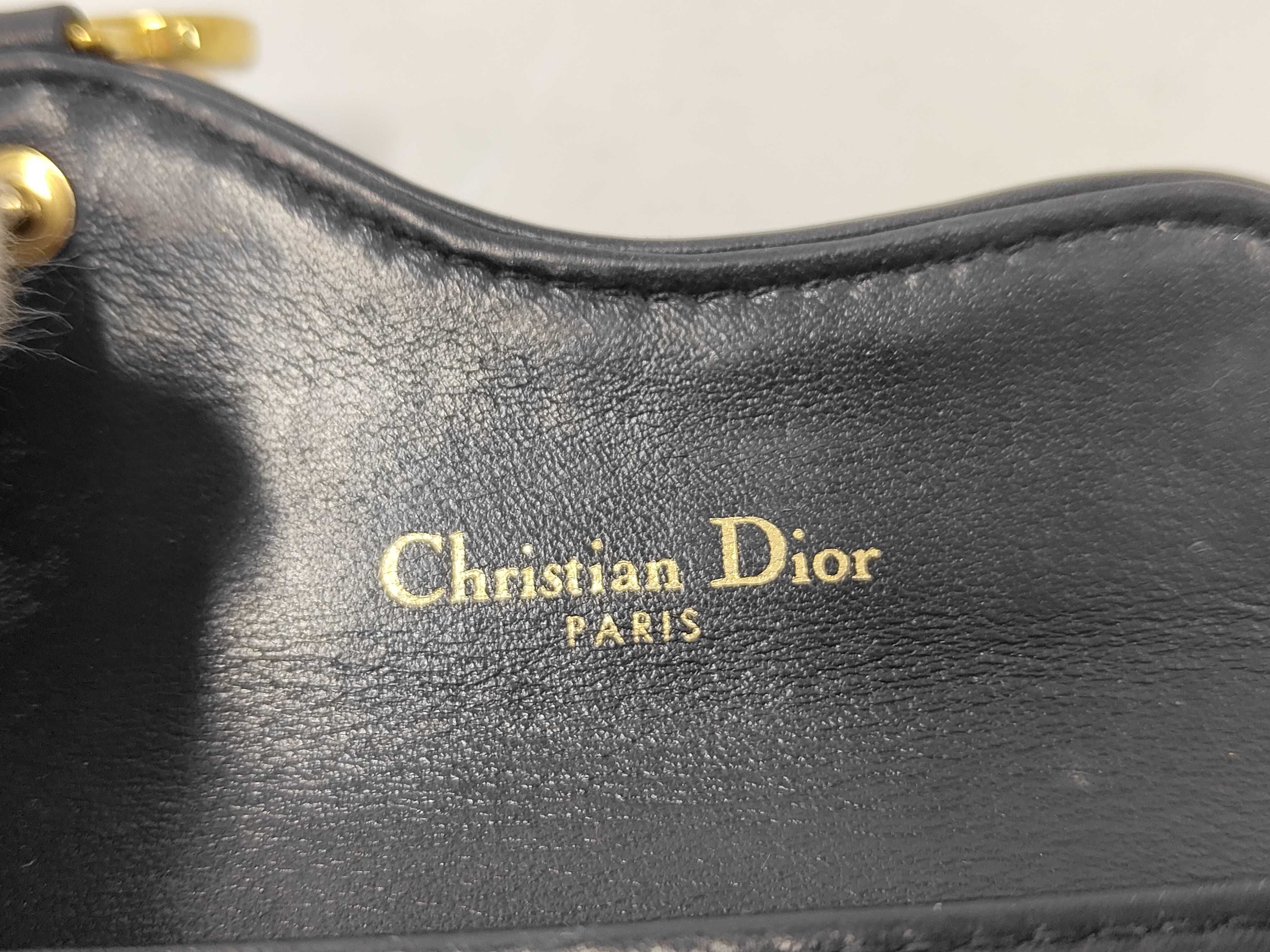 Oblique Saddle Leather Card Case, Navy - Card Case — view 8