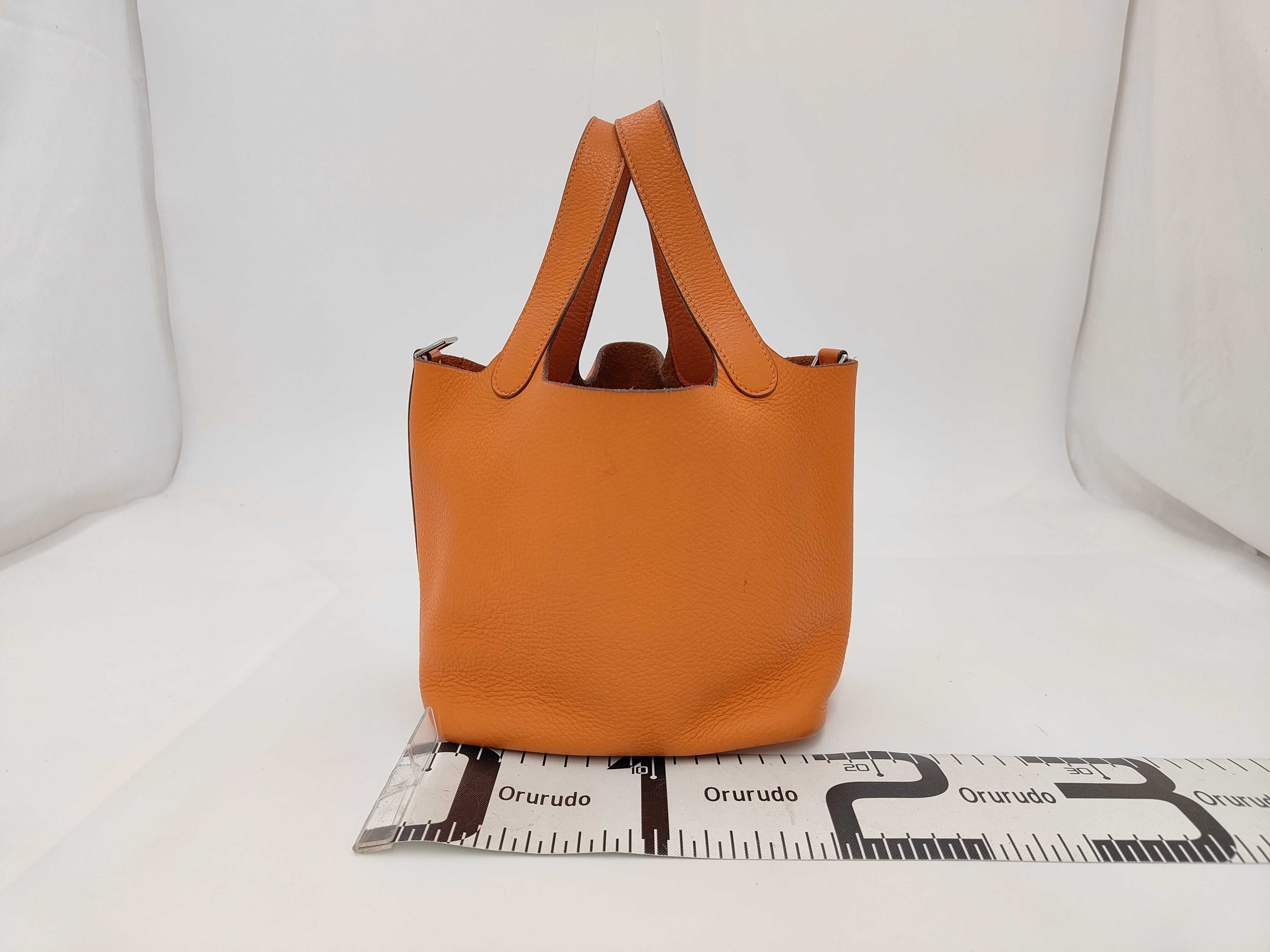 Picotin PM Taurillon Clemence Orange Handbag G — view 2