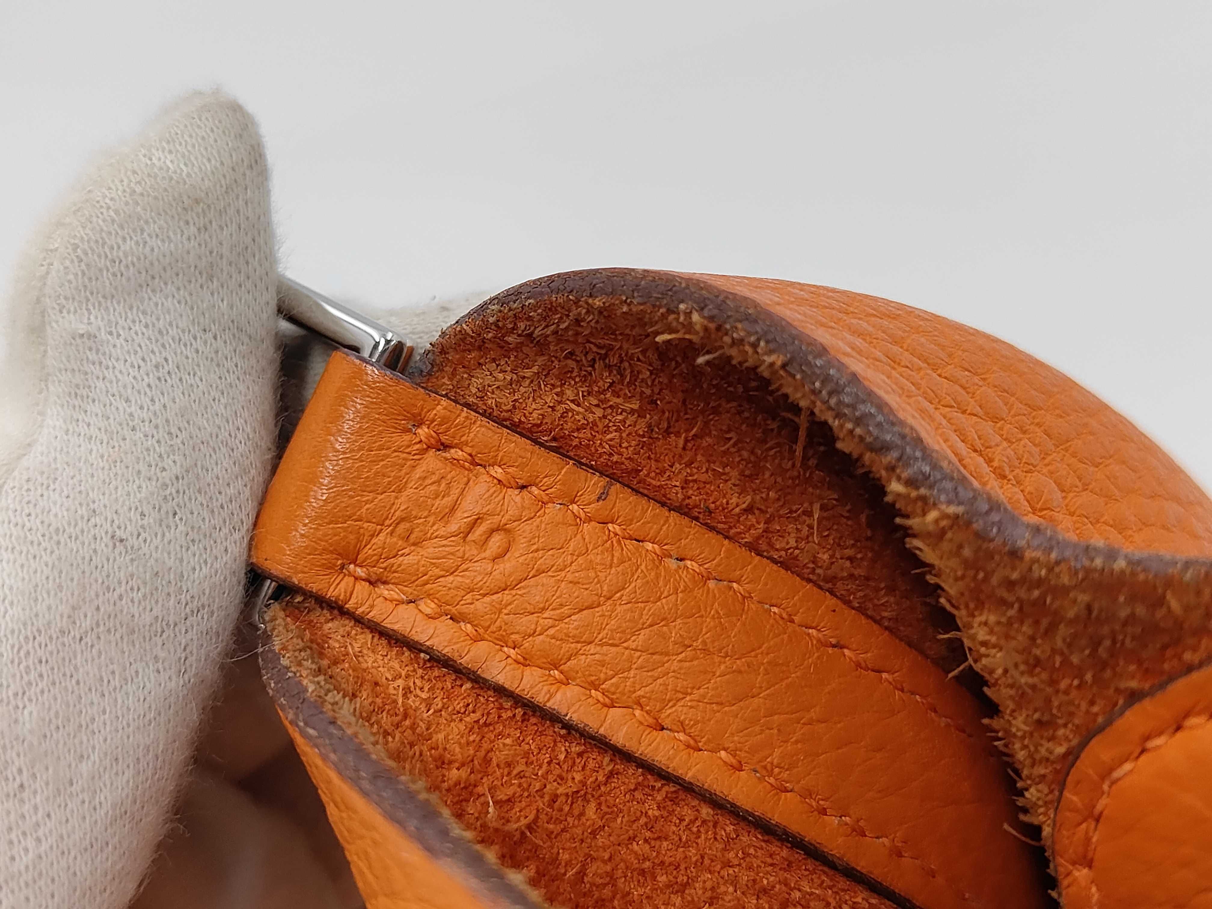 Picotin PM Taurillon Clemence Orange Handbag G — view 12