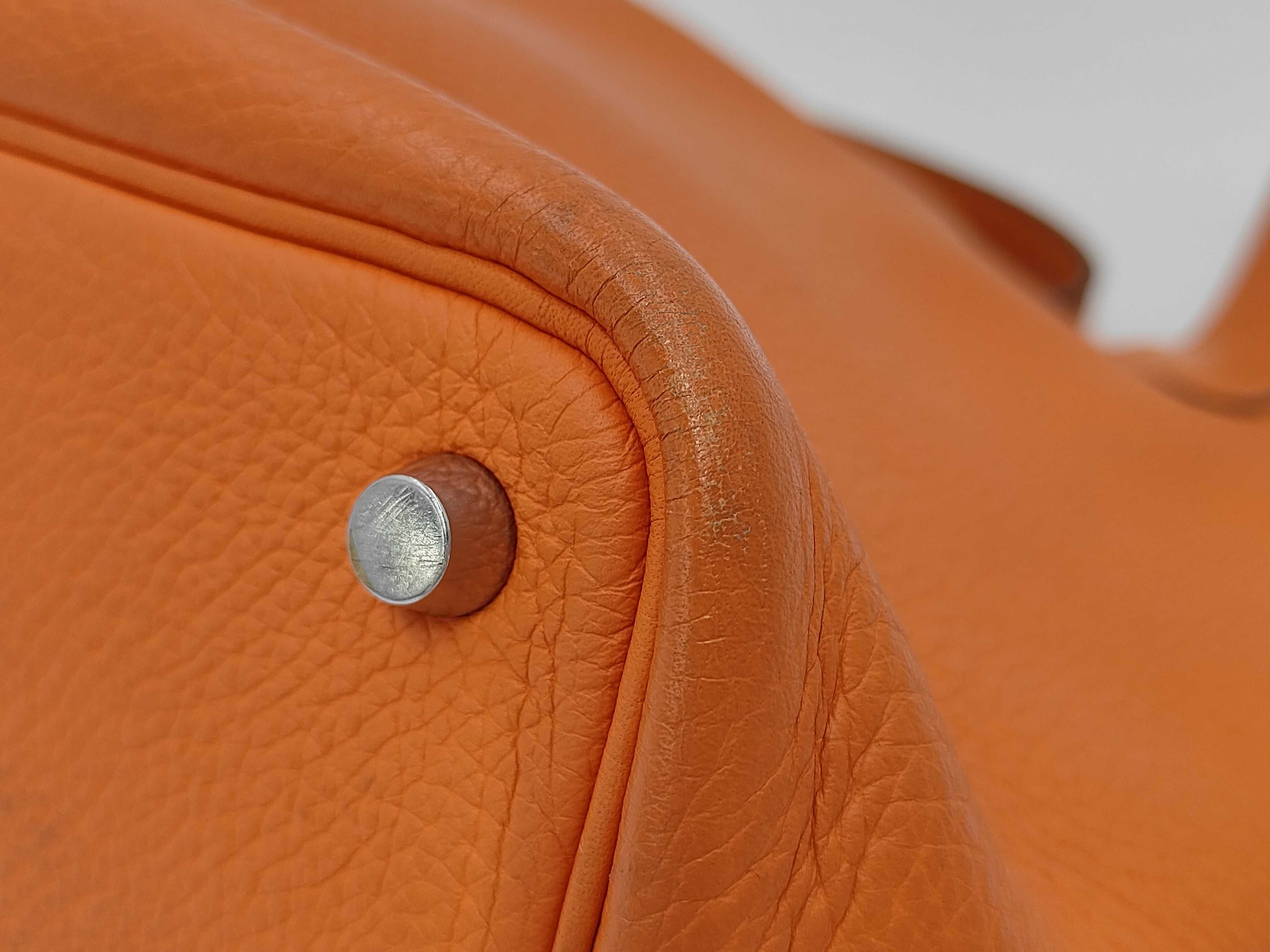 Picotin PM Taurillon Clemence Orange Handbag G — view 3