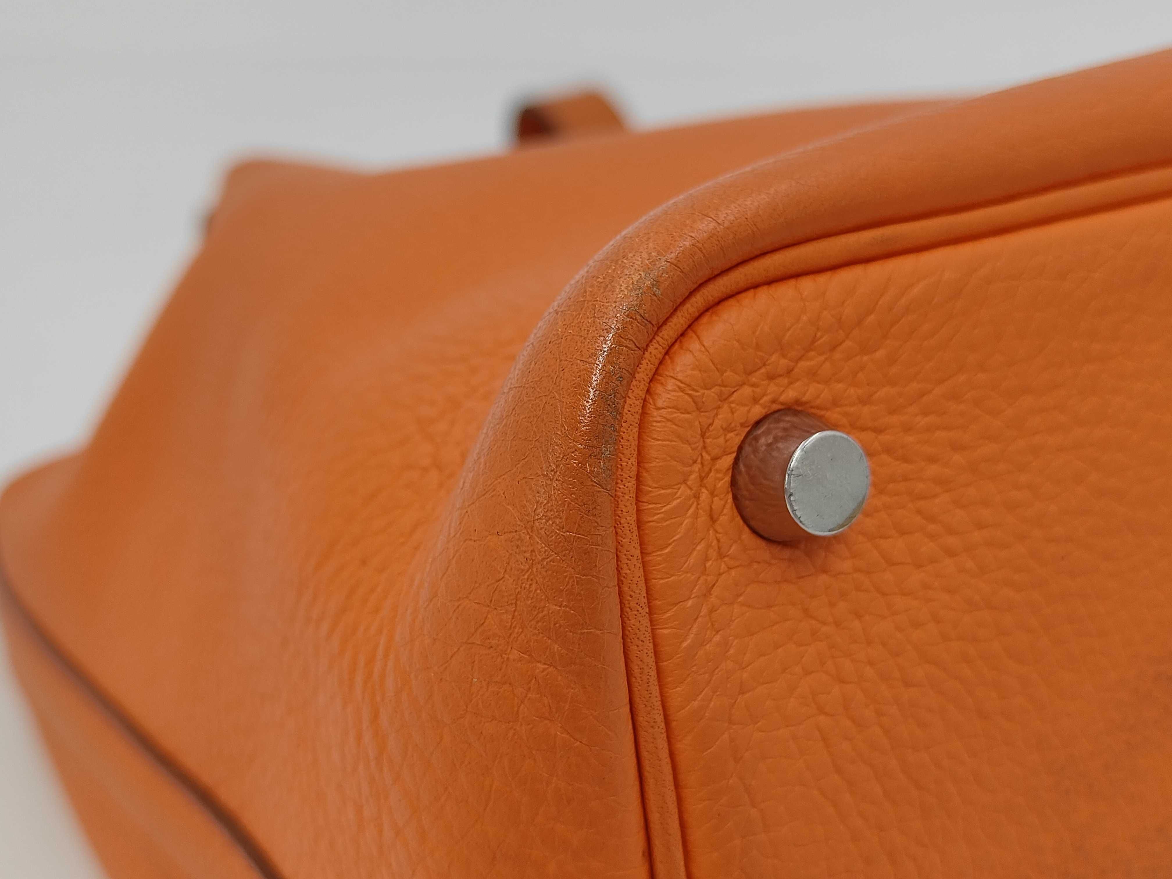Picotin PM Taurillon Clemence Orange Handbag G — view 4