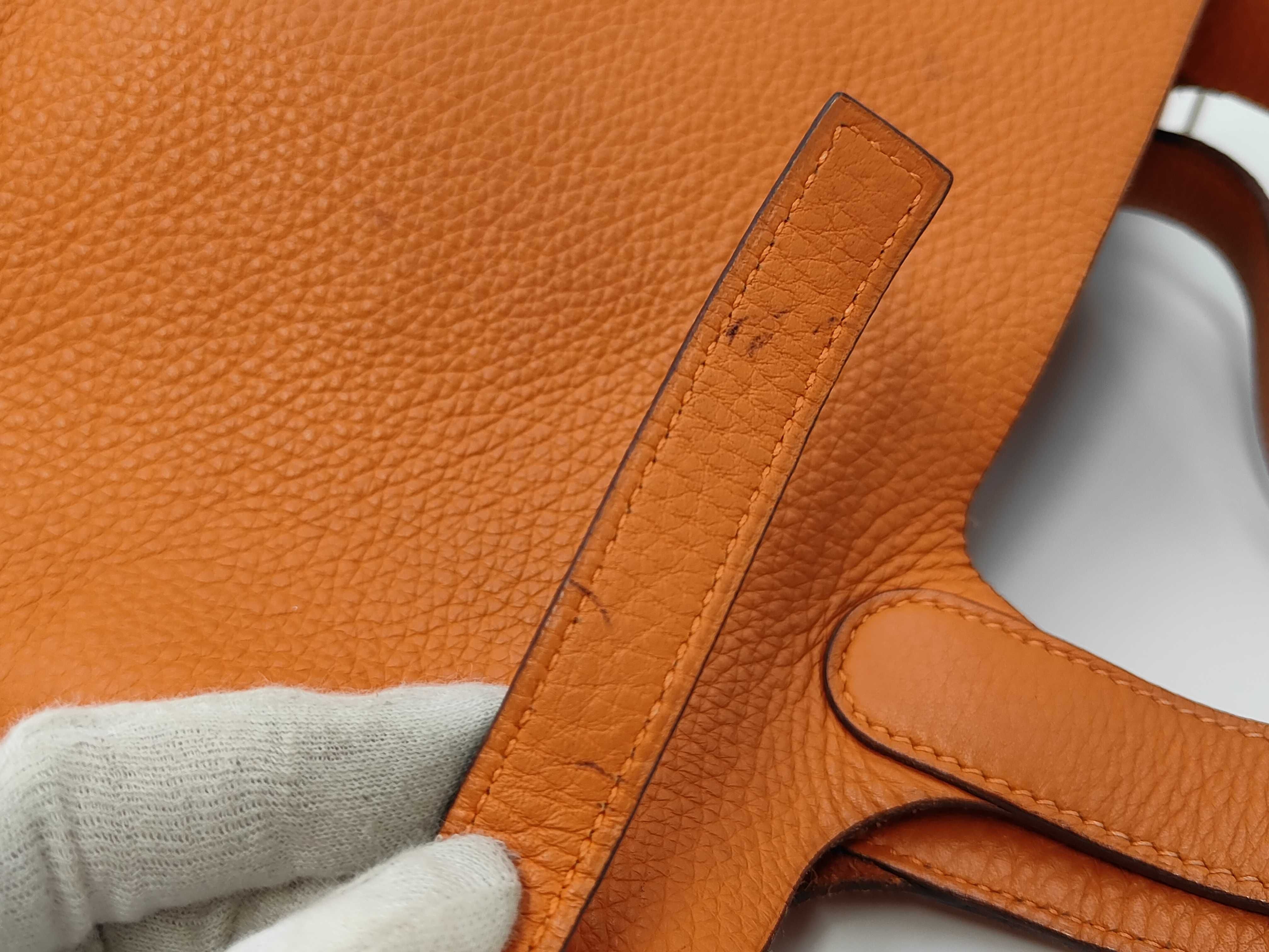 Picotin PM Taurillon Clemence Orange Handbag G — view 6