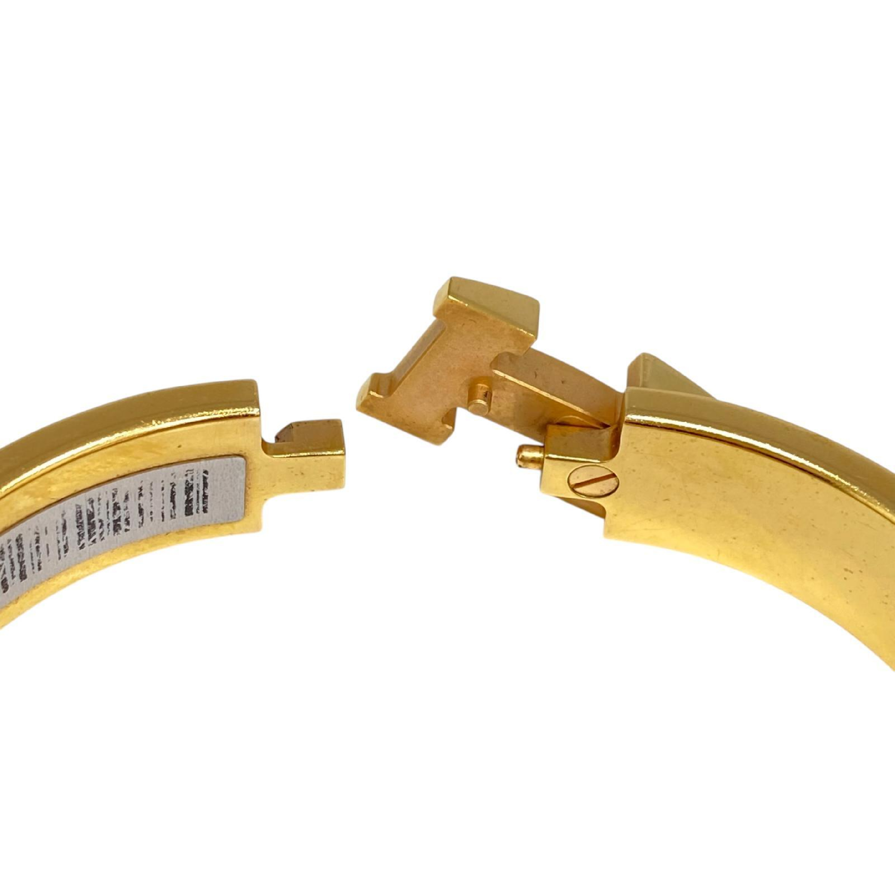 【*Shipped from: Hong Kong*】HERMES ( ) Light Blue Gold-Colored Metal Click H PM Bangle -267015034 Bracelet/Bangle — view 11