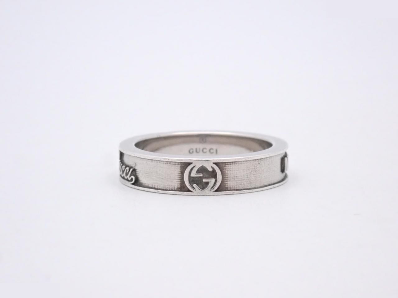 Interlocking G ring, stamped 18, actual size #17, 925g/5.6g