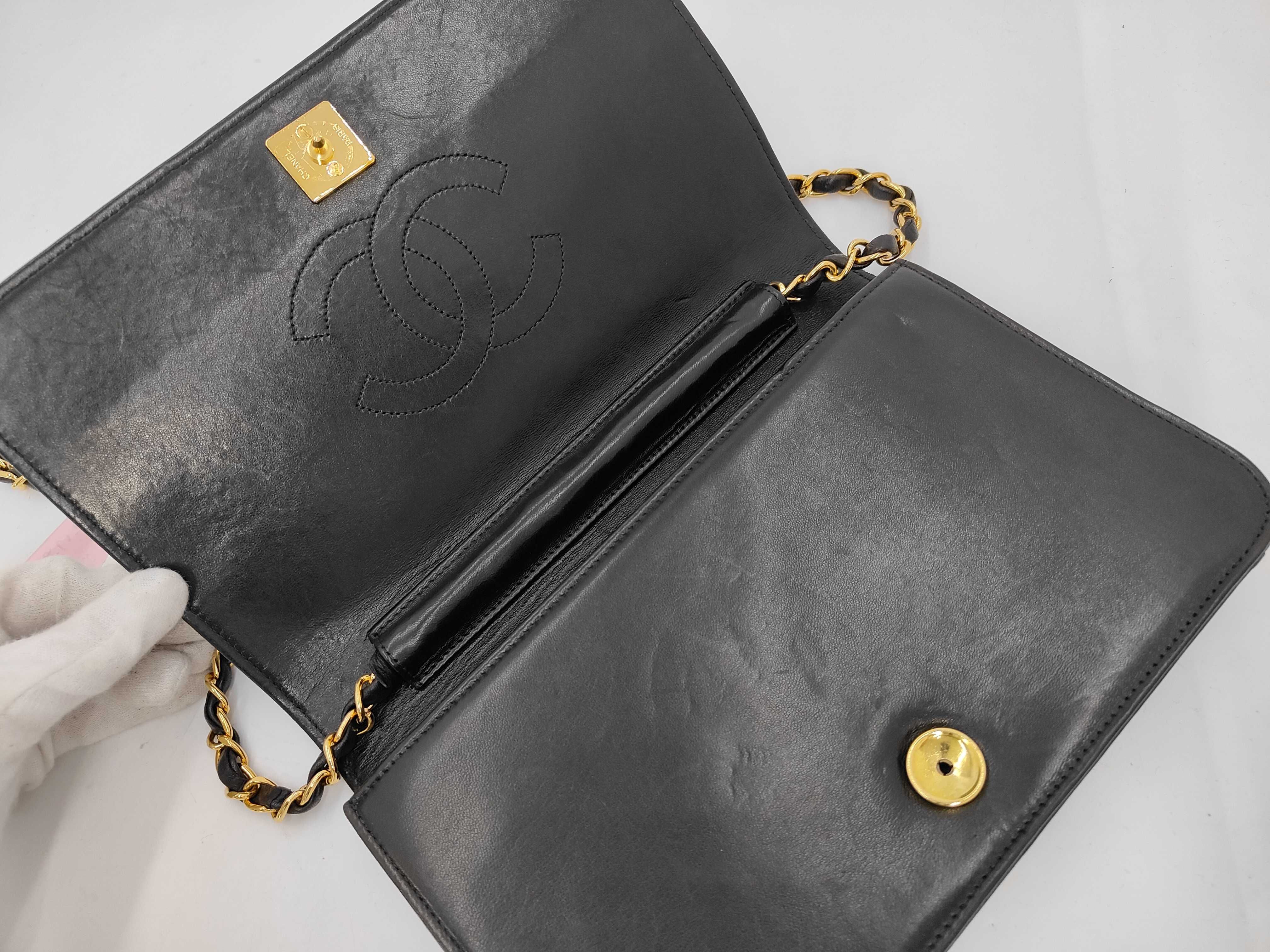 Lambskin Push-Lock Matelassé Full Flap Shoulder Bag — view 7