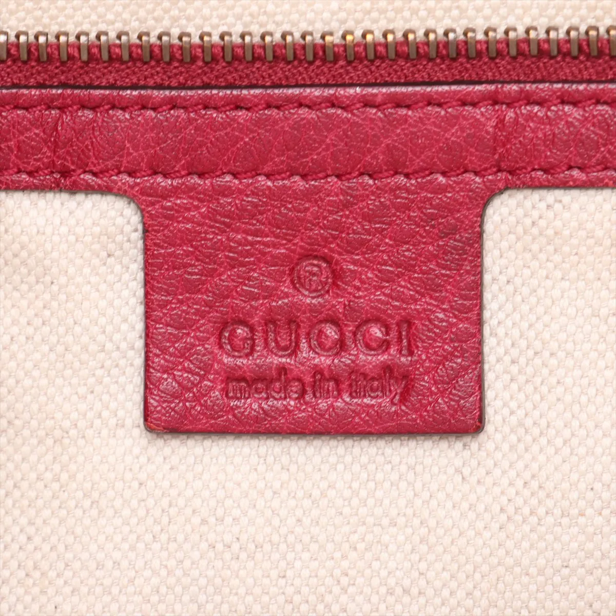 GG Canvas x Leather 2-Way Tote Bag Beige x Red 323675 — view 12