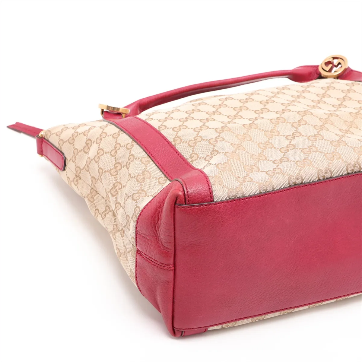 GG Canvas x Leather 2-Way Tote Bag Beige x Red 323675 — view 4