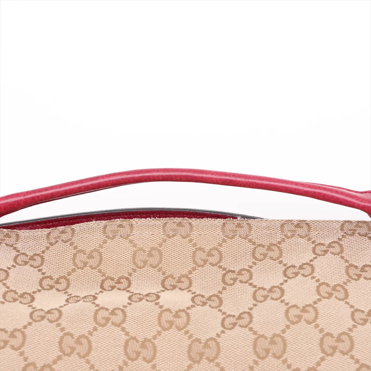 GG Canvas x Leather 2-Way Tote Bag Beige x Red 323675 — view 6