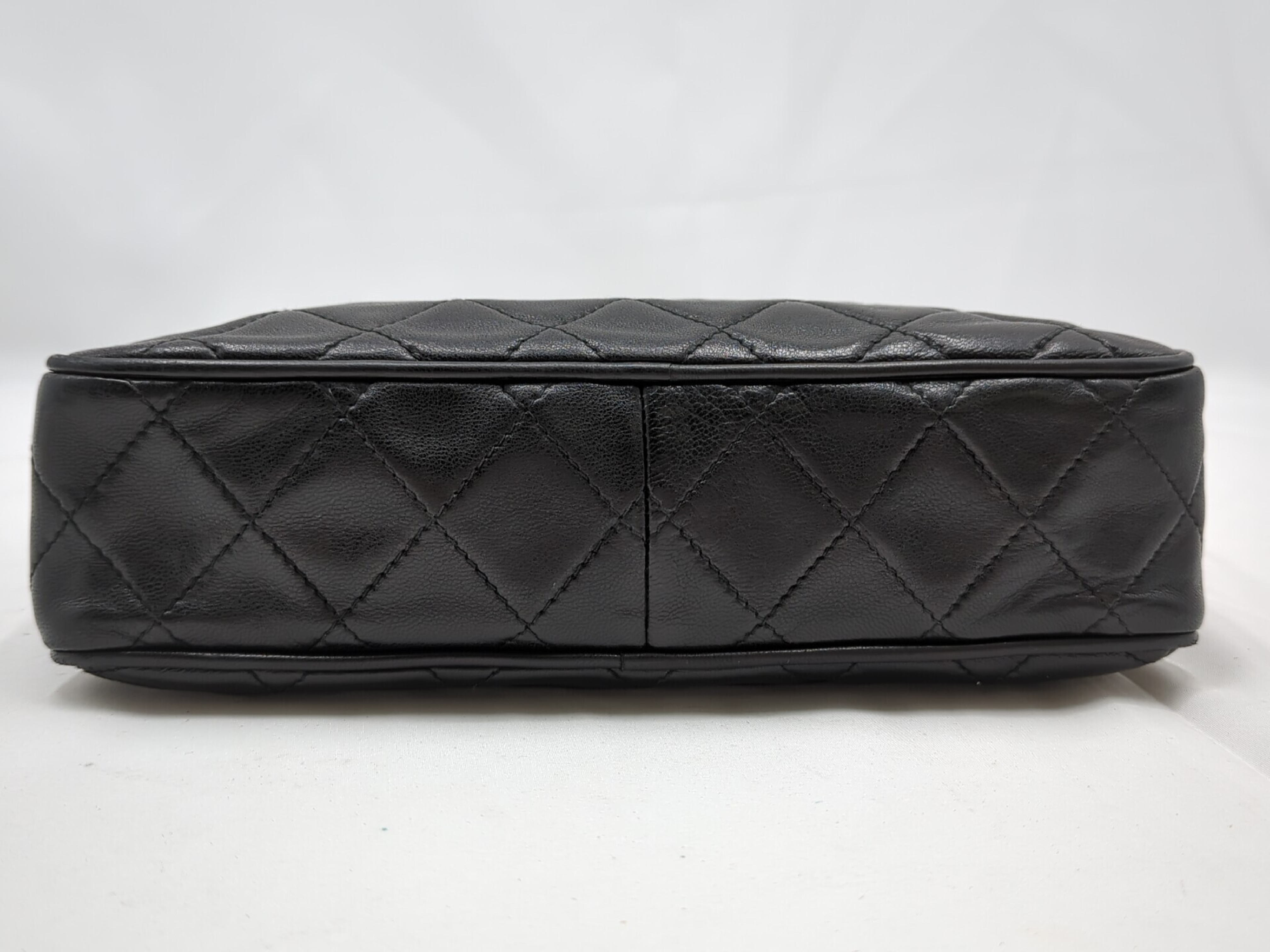 Lambskin Black Fringe Chain Shoulder Bag — view 5