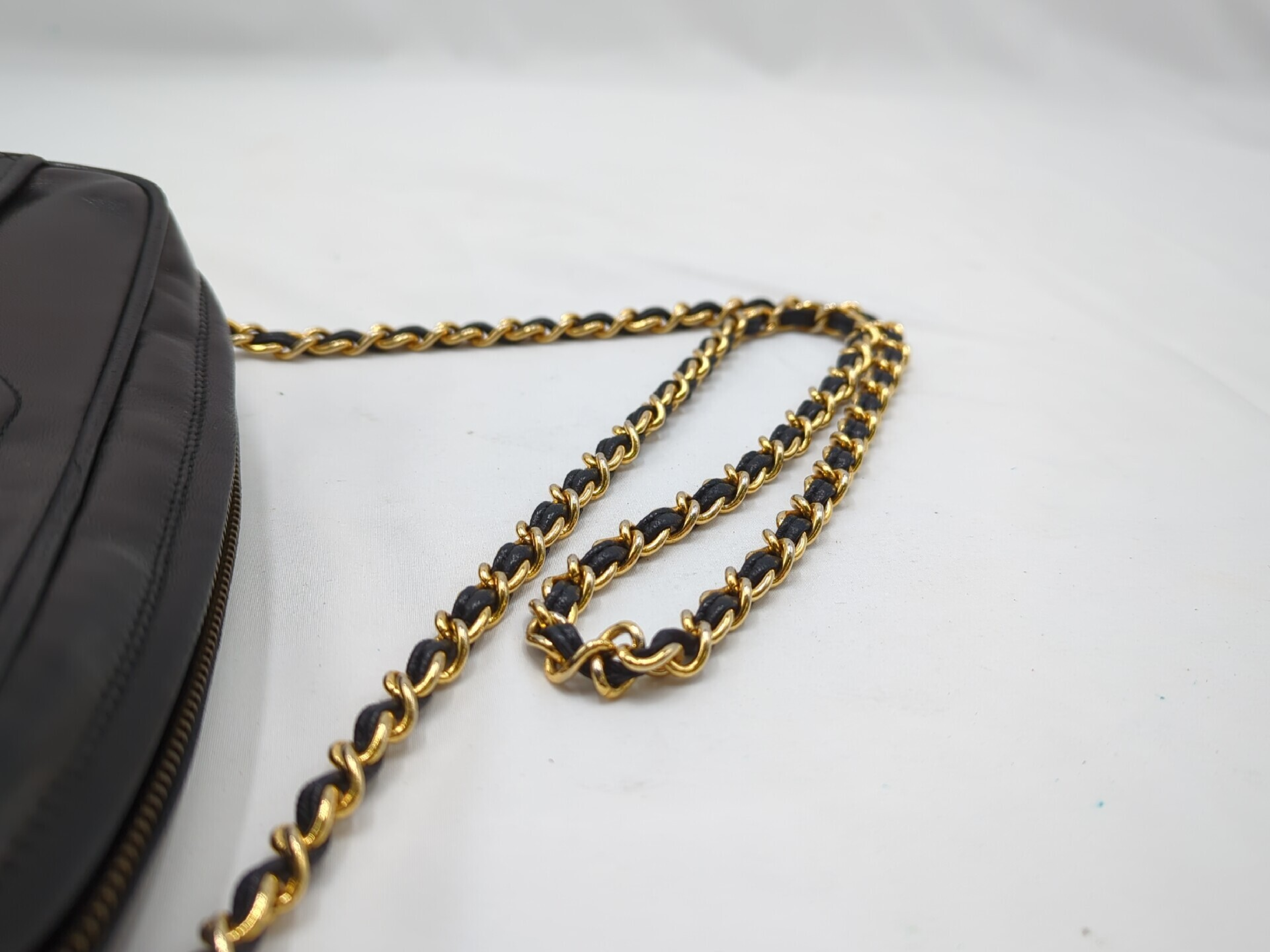 Lambskin Black Fringe Chain Shoulder Bag — view 6