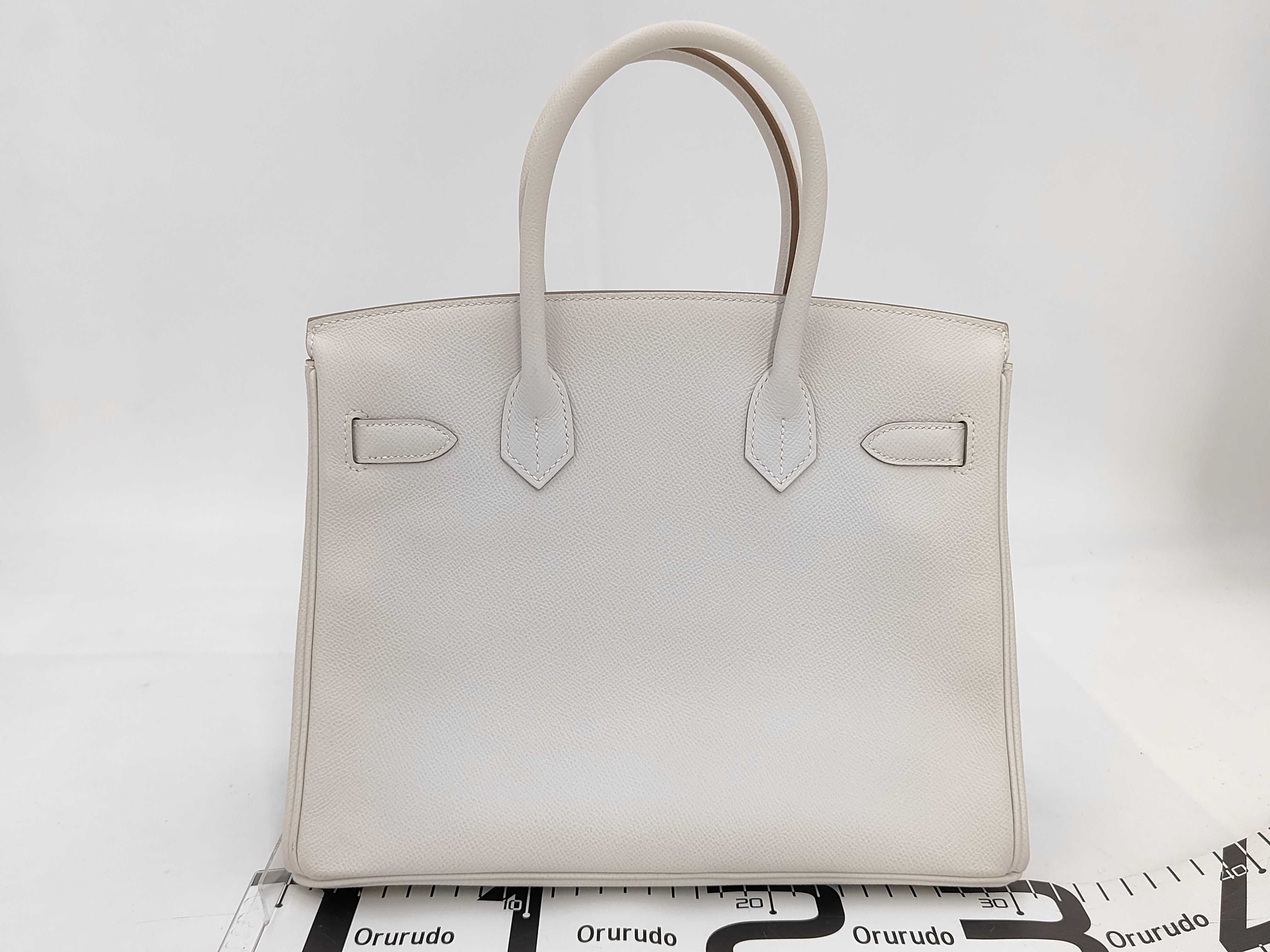 Birkin 30, Veau Epsom leather, gray, gold hardware, W stamp, handbag — view 2