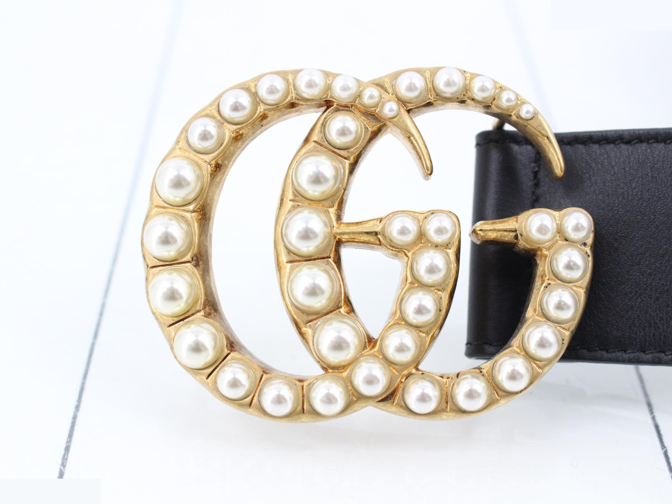 GG Marmont belt, pearl — view 3