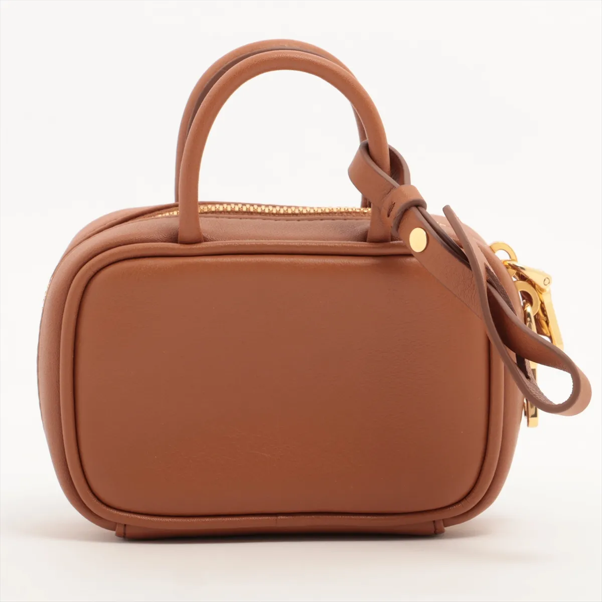 Leather Pouch Brown 5NR036 Beau Micro Bag Charm — view 2