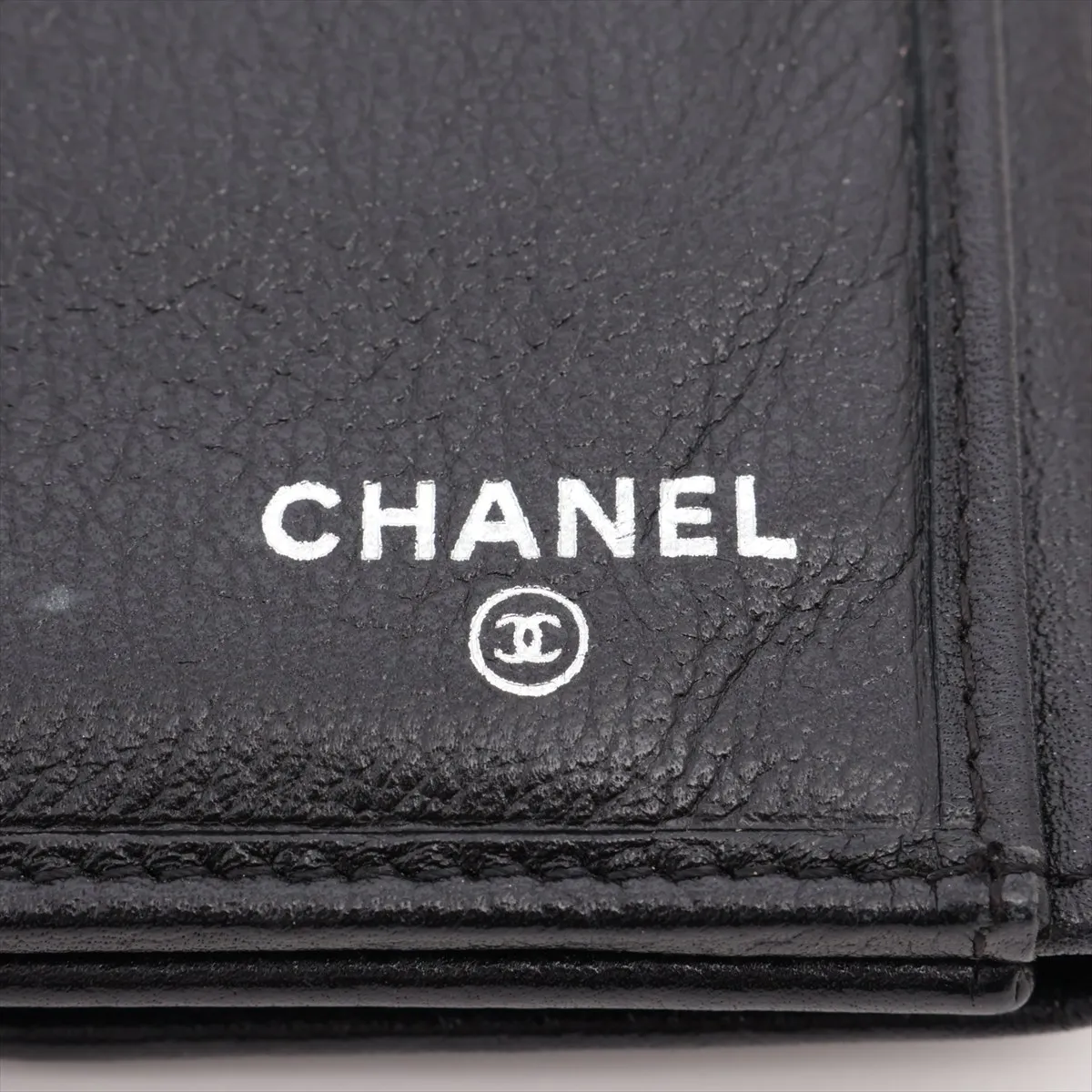 Camellia Lambskin Long Wallet, Black with Silver Hardware, 12693740 — view 10