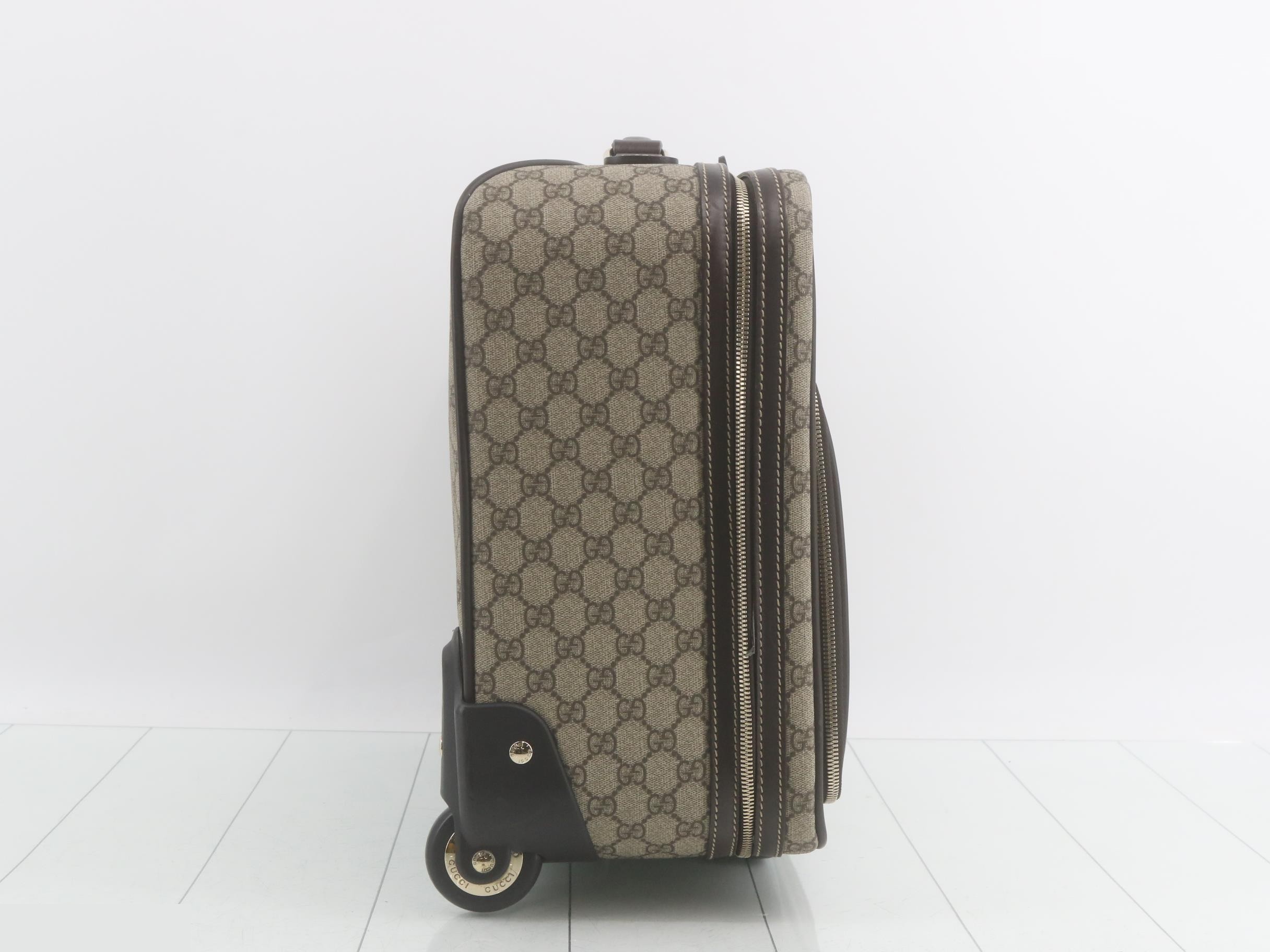 GG Supreme Carry Bag, PVC/Leather, Brown — view 4