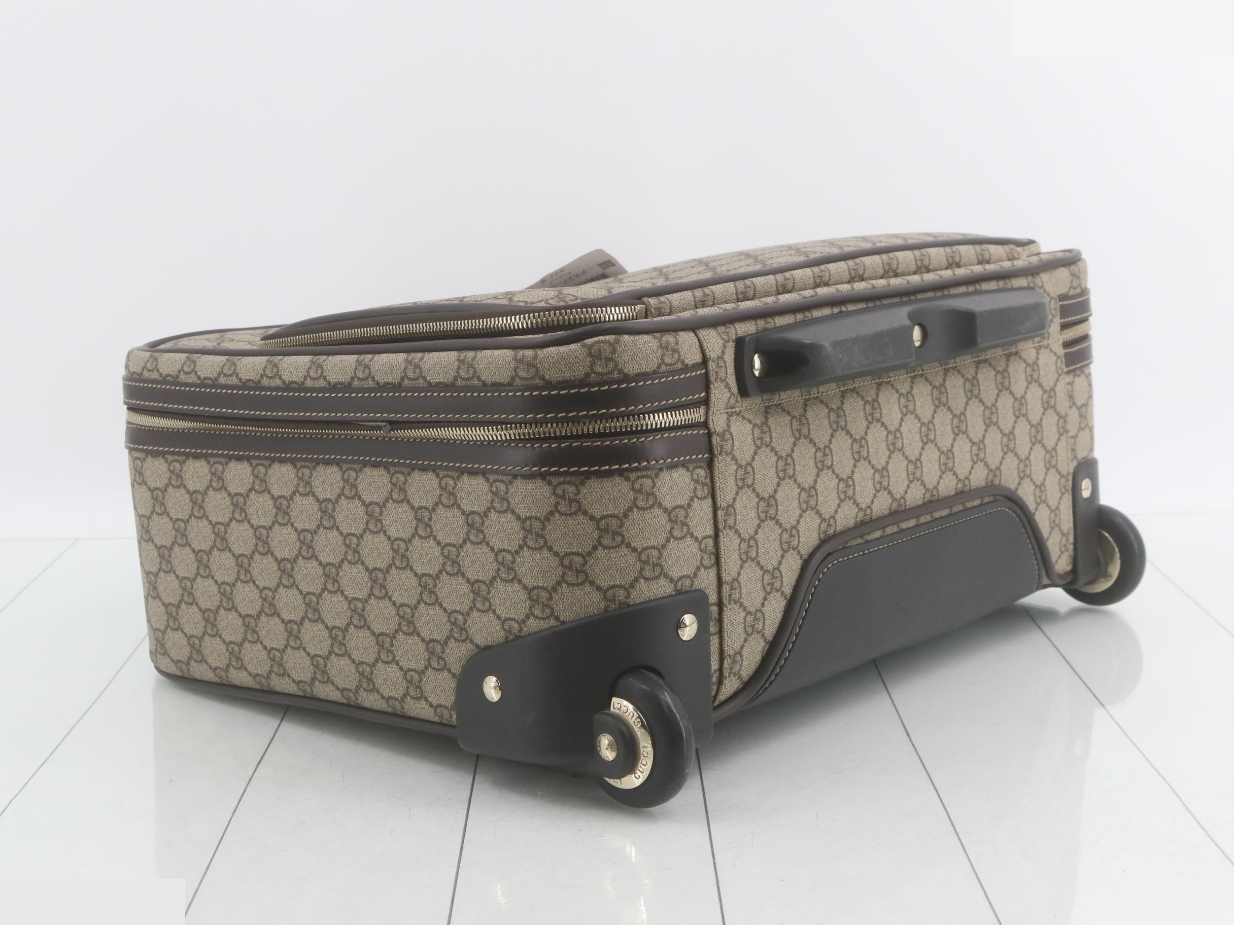 GG Supreme Carry Bag, PVC/Leather, Brown — view 5