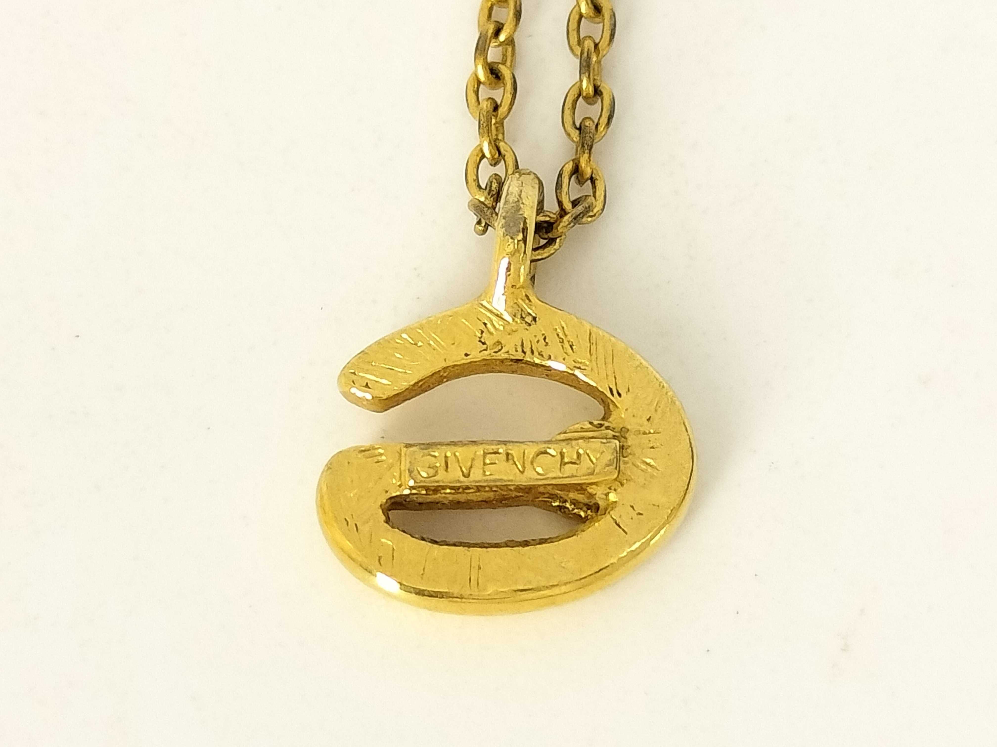 necklace, gold, G logo, rhinestone necklace — view 2