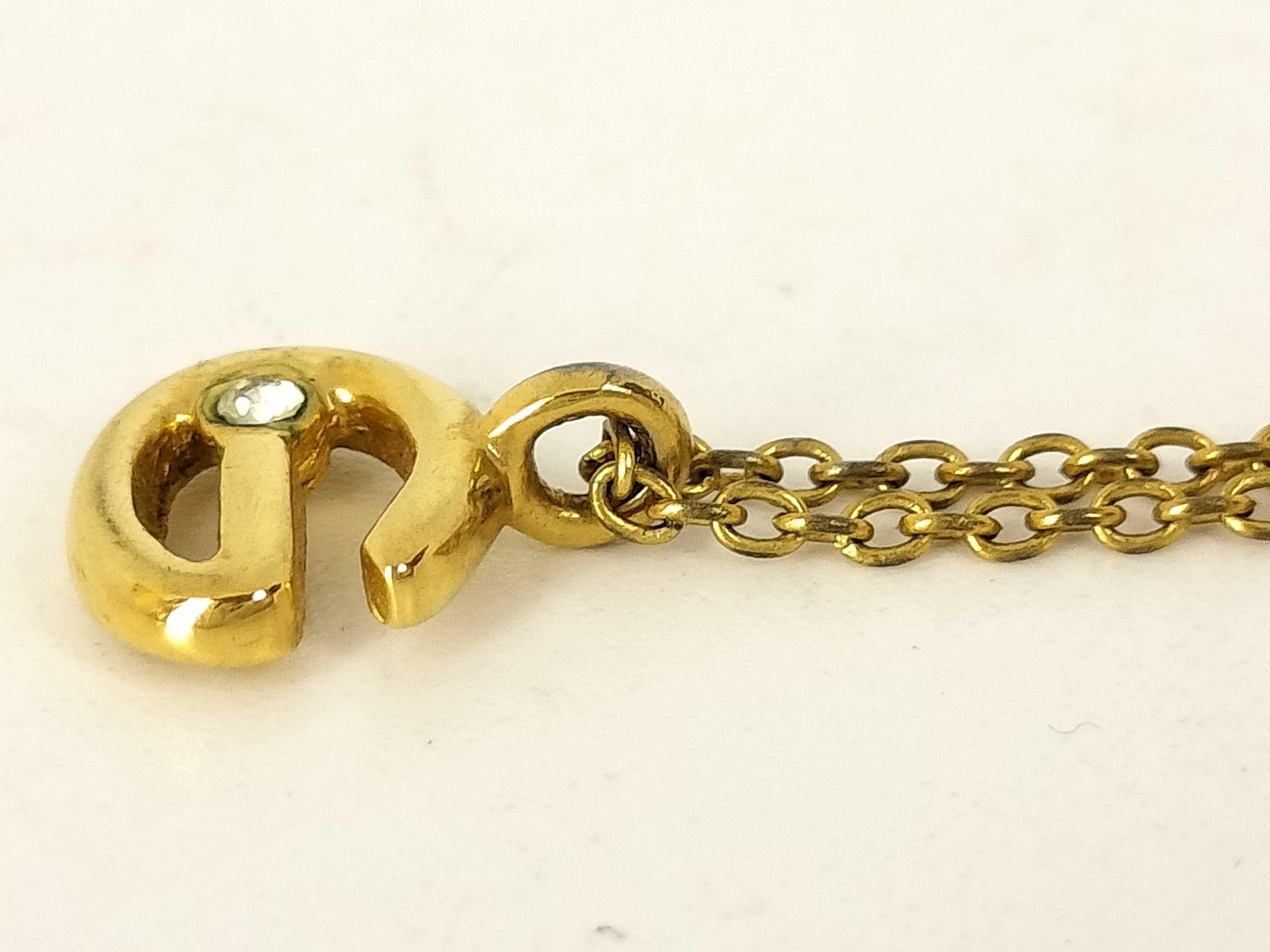 necklace, gold, G logo, rhinestone necklace — view 3