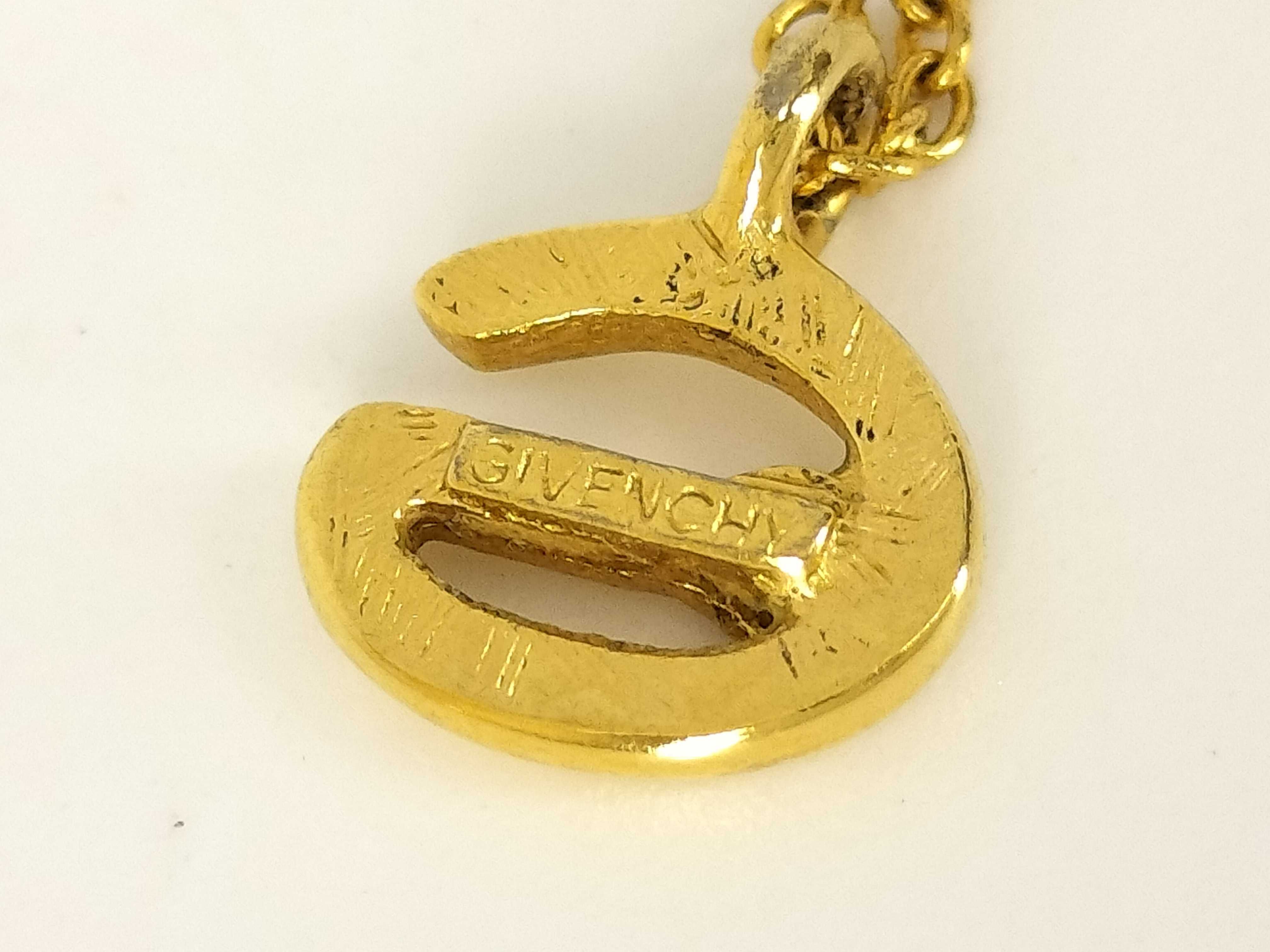 necklace, gold, G logo, rhinestone necklace — view 6