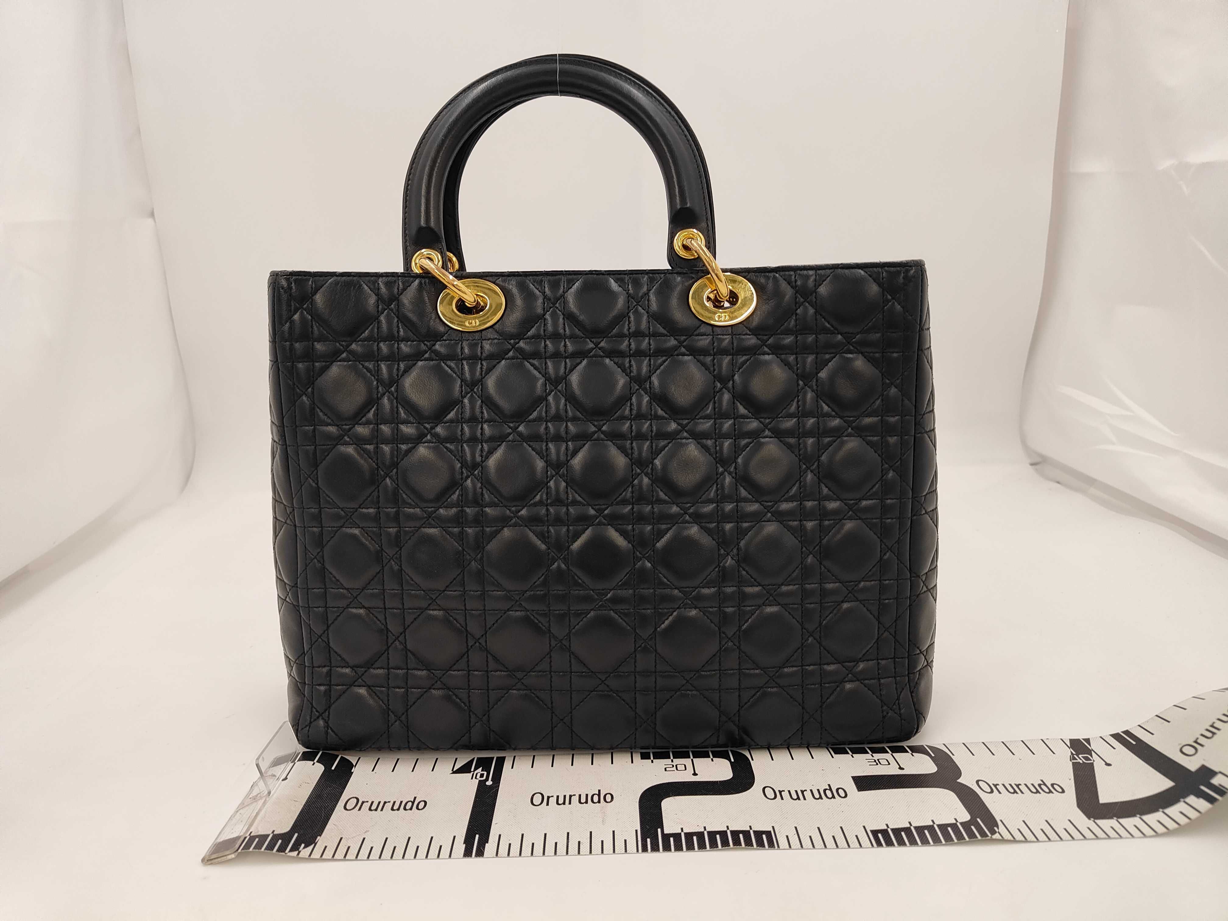 Christian Lady Dior Cannage Leather Black Bag — view 2