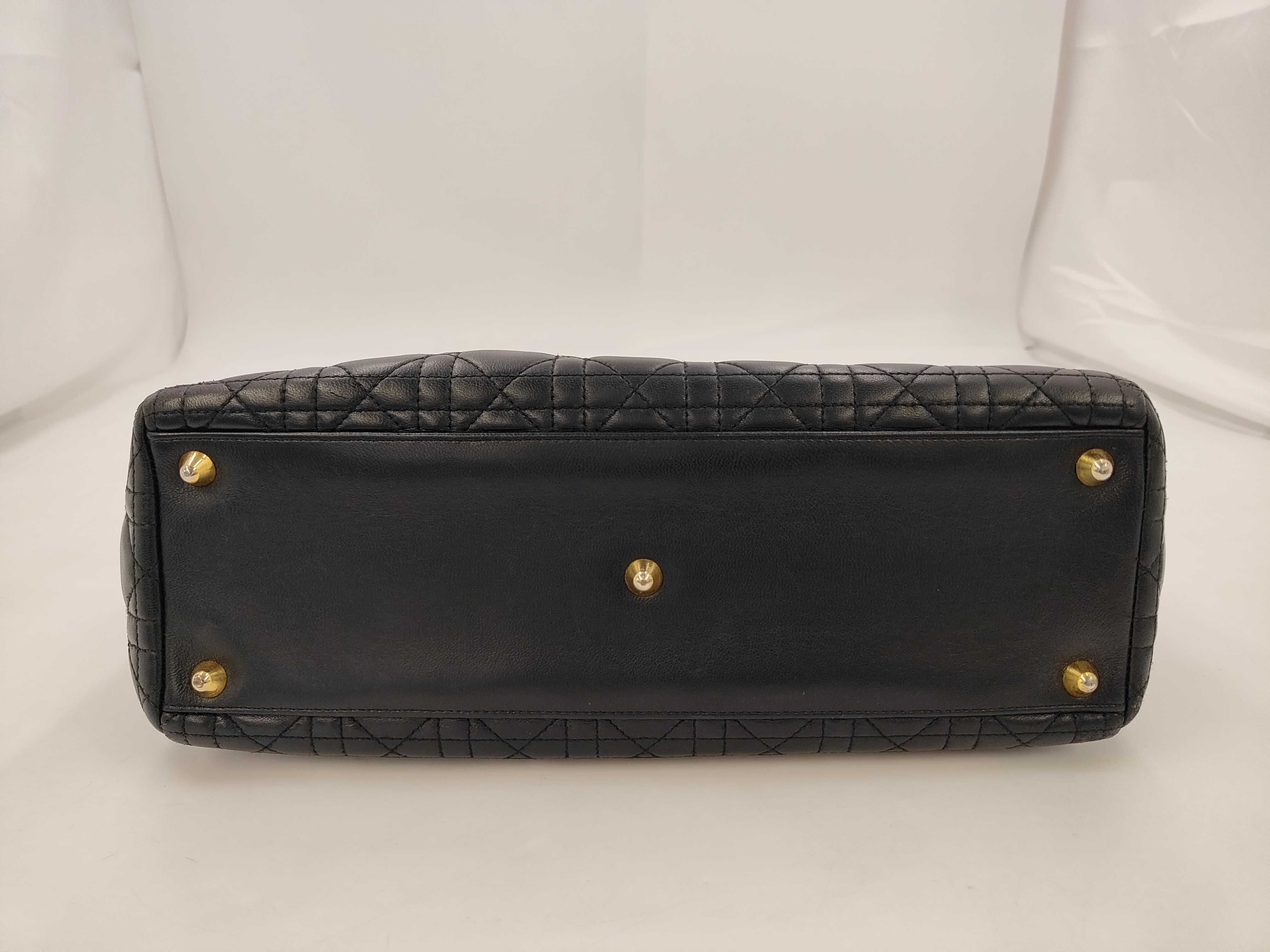 Christian Lady Dior Cannage Leather Black Bag — view 4