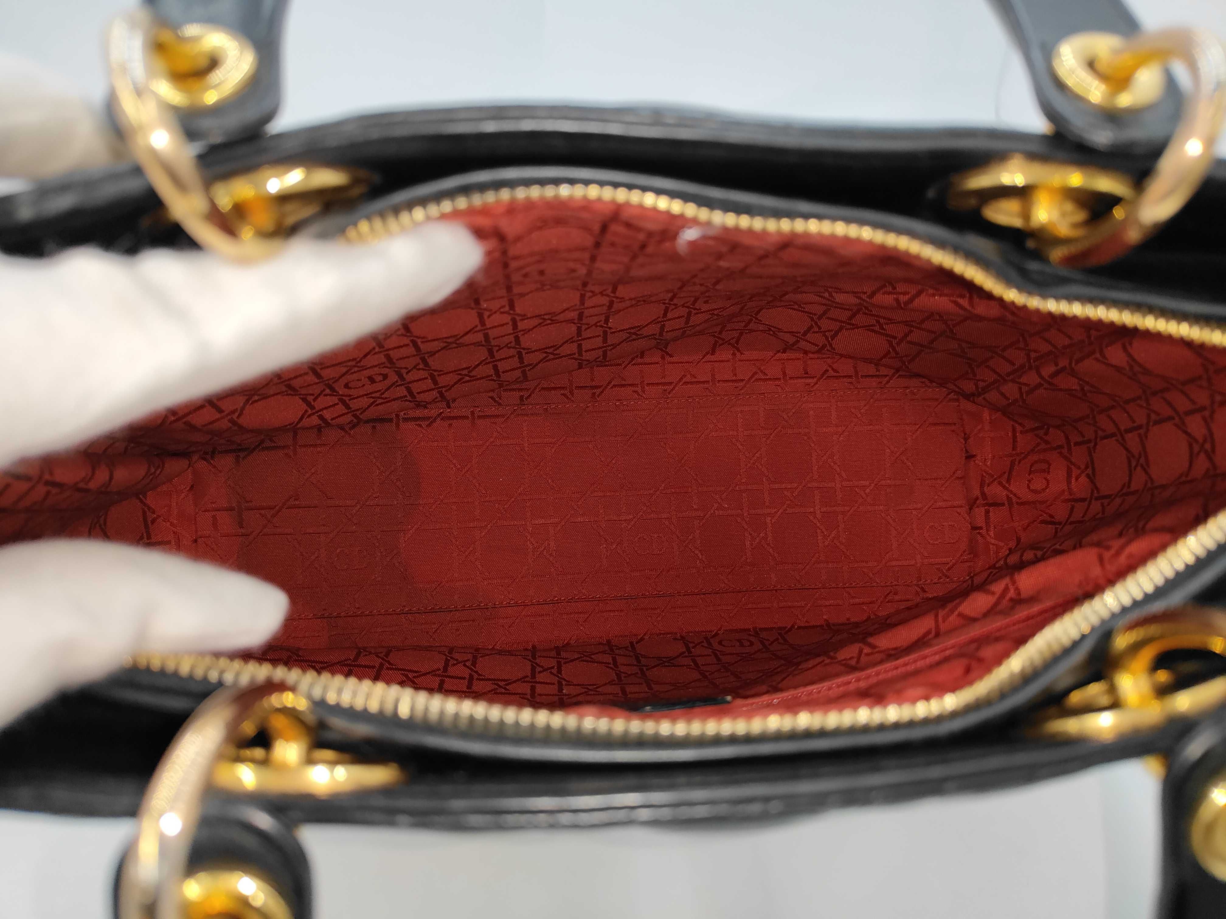 Christian Lady Dior Cannage Leather Black Bag — view 8