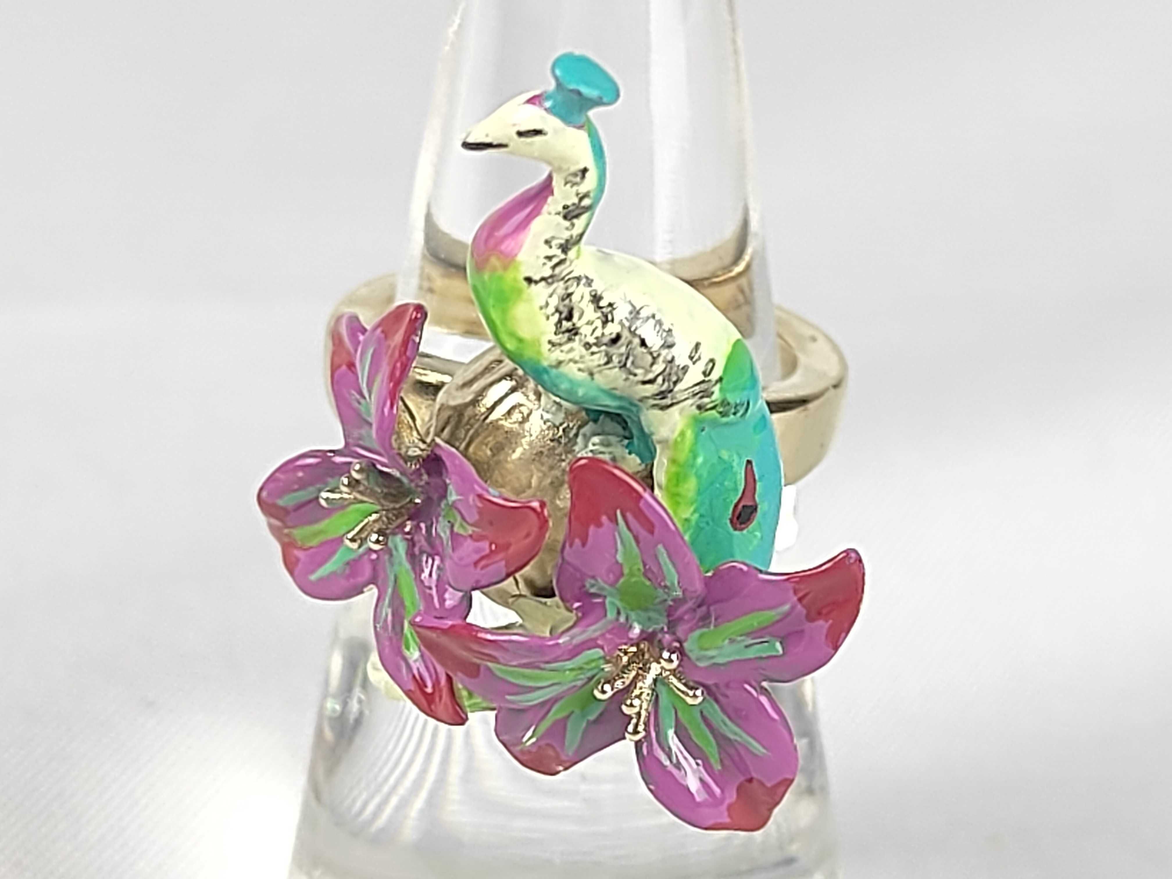 Bird/Flower Motif Ring, Size S — view 2
