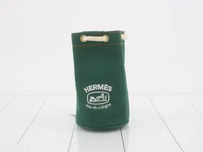 Canvas drawstring pouch, green