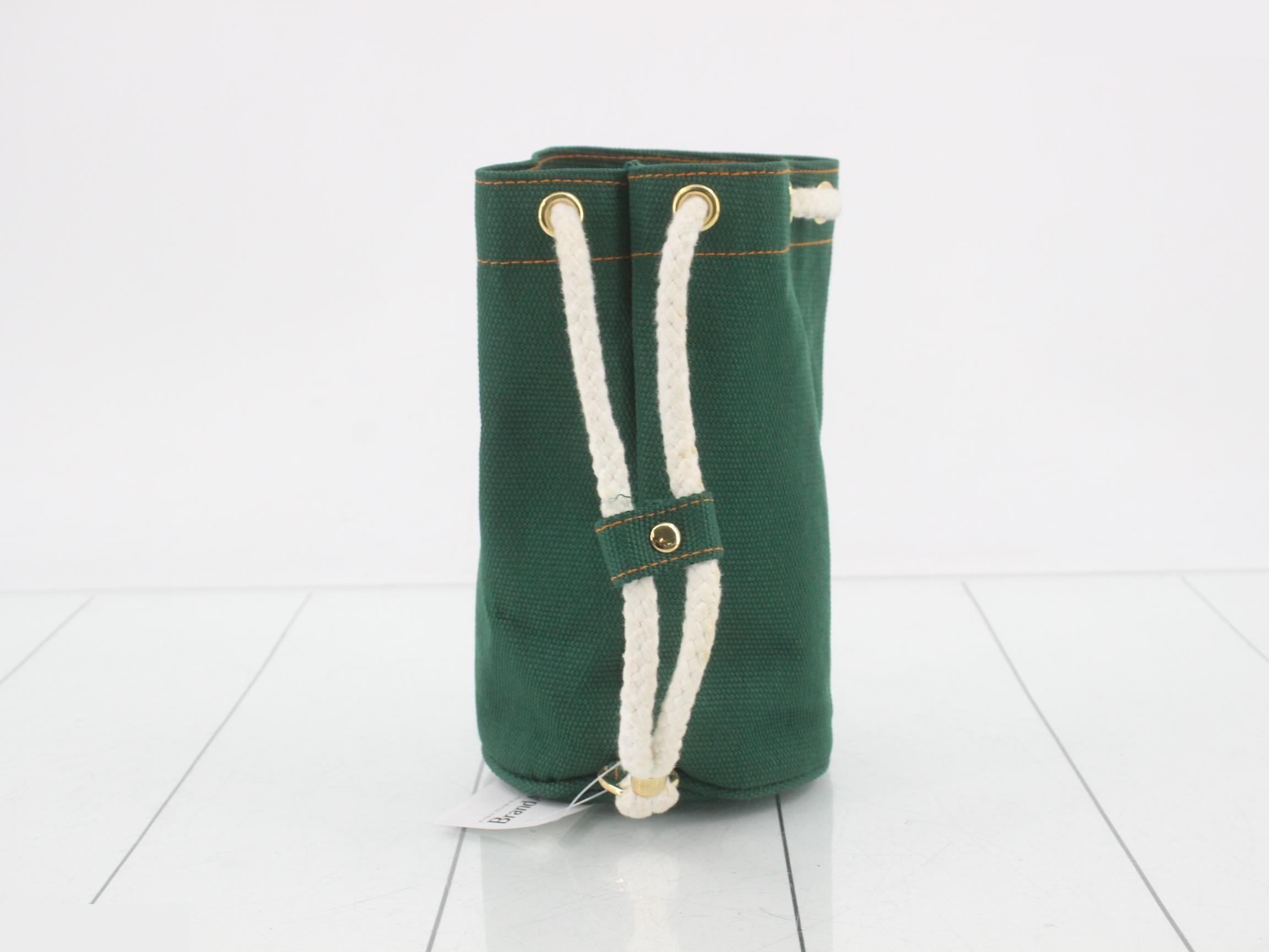 Canvas drawstring pouch, green — view 2