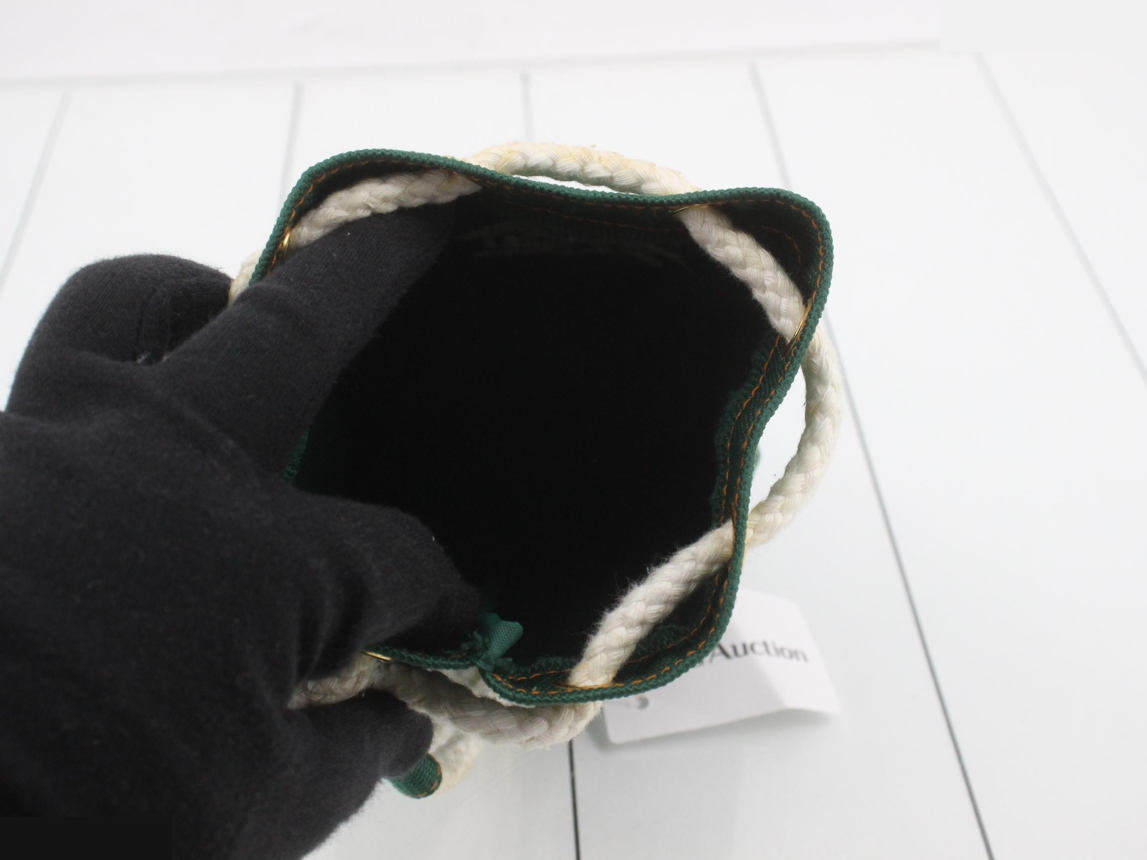 Canvas drawstring pouch, green — view 4