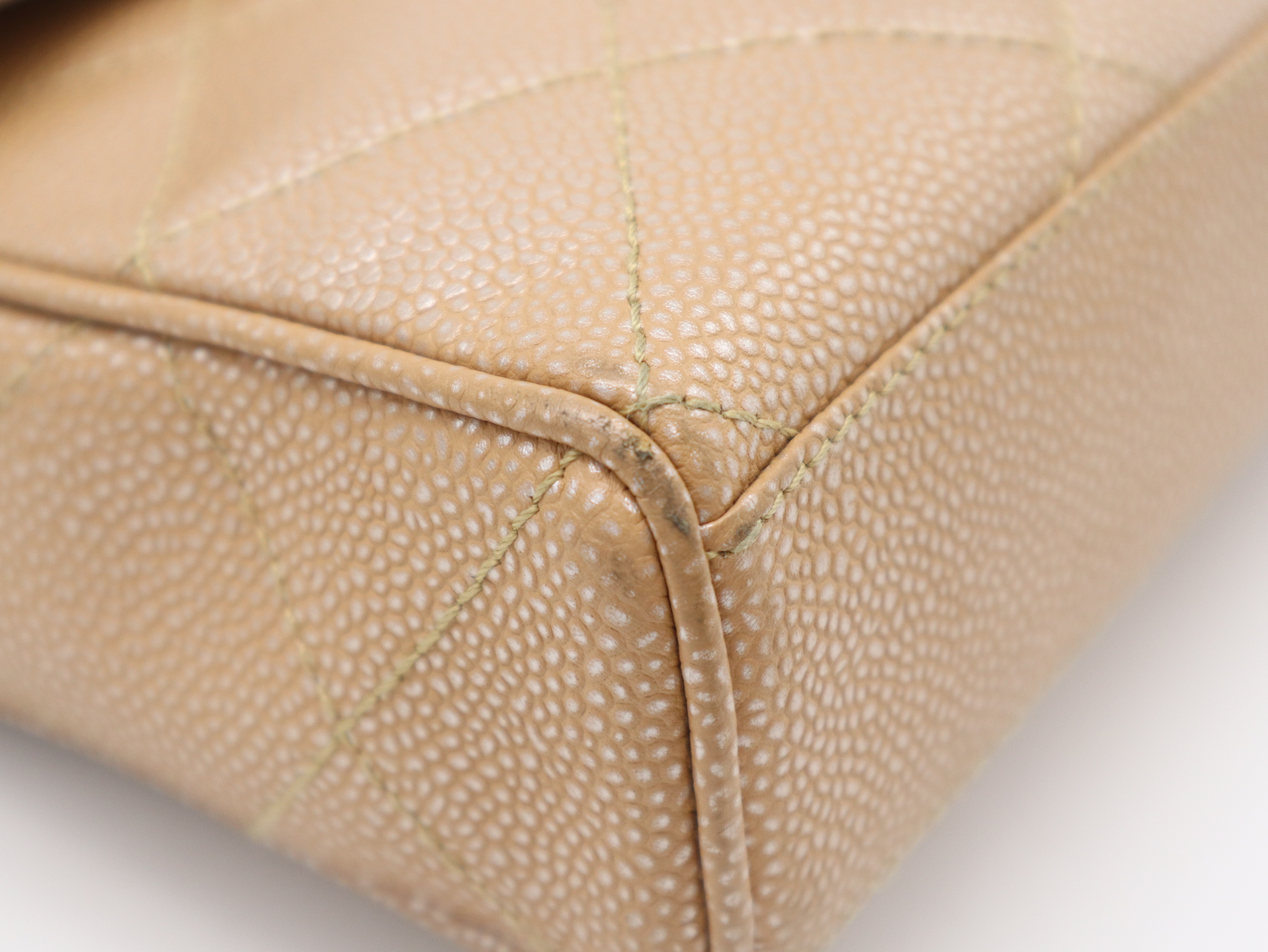 Caviar Skin Matelassé 25 Shoulder Bag with Small Flap, Small Chain, Gold Hardware, Beige, Seal, Card, Guarantee, Box, and Dust Bag (6596852) — view 7