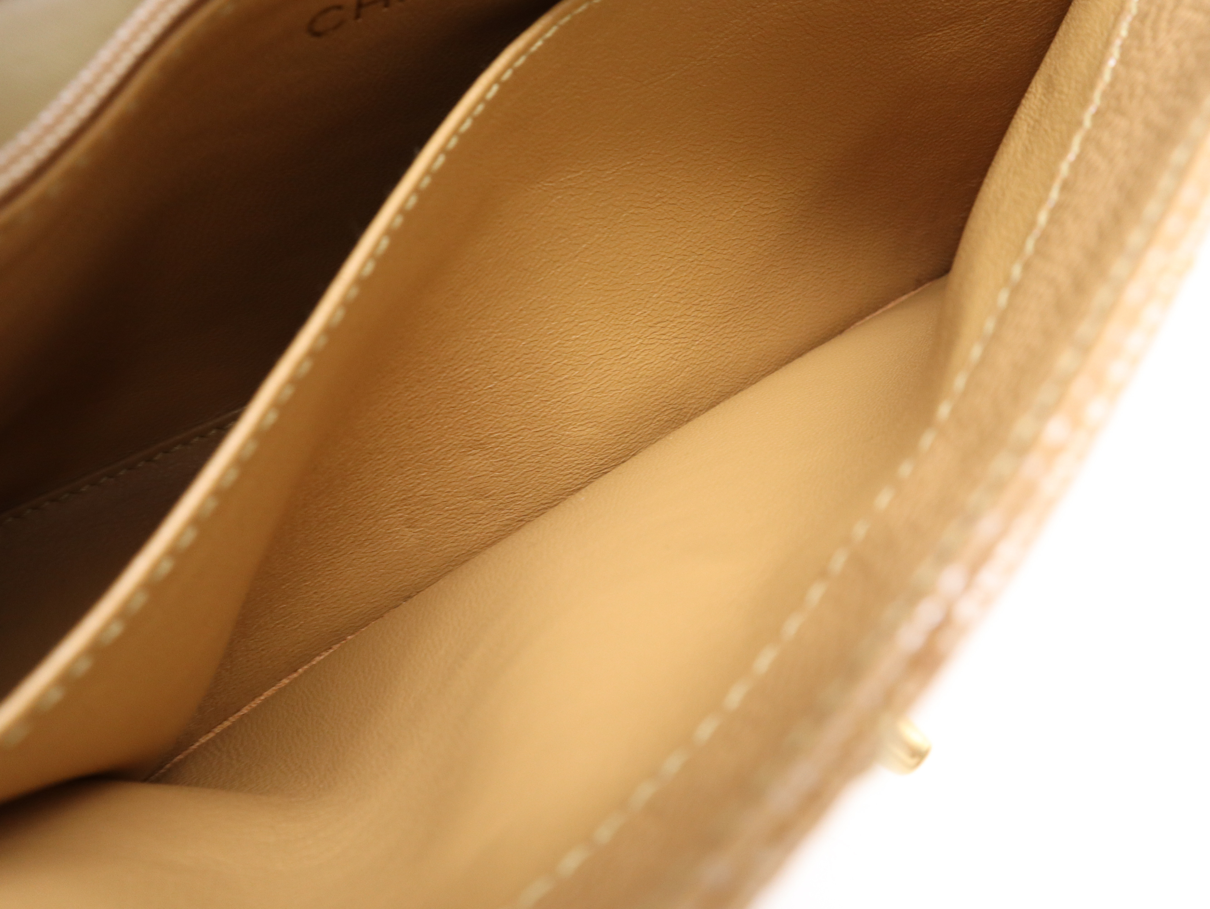 Caviar Skin Matelassé 25 Shoulder Bag with Small Flap, Small Chain, Gold Hardware, Beige, Seal, Card, Guarantee, Box, and Dust Bag (6596852) — view 10