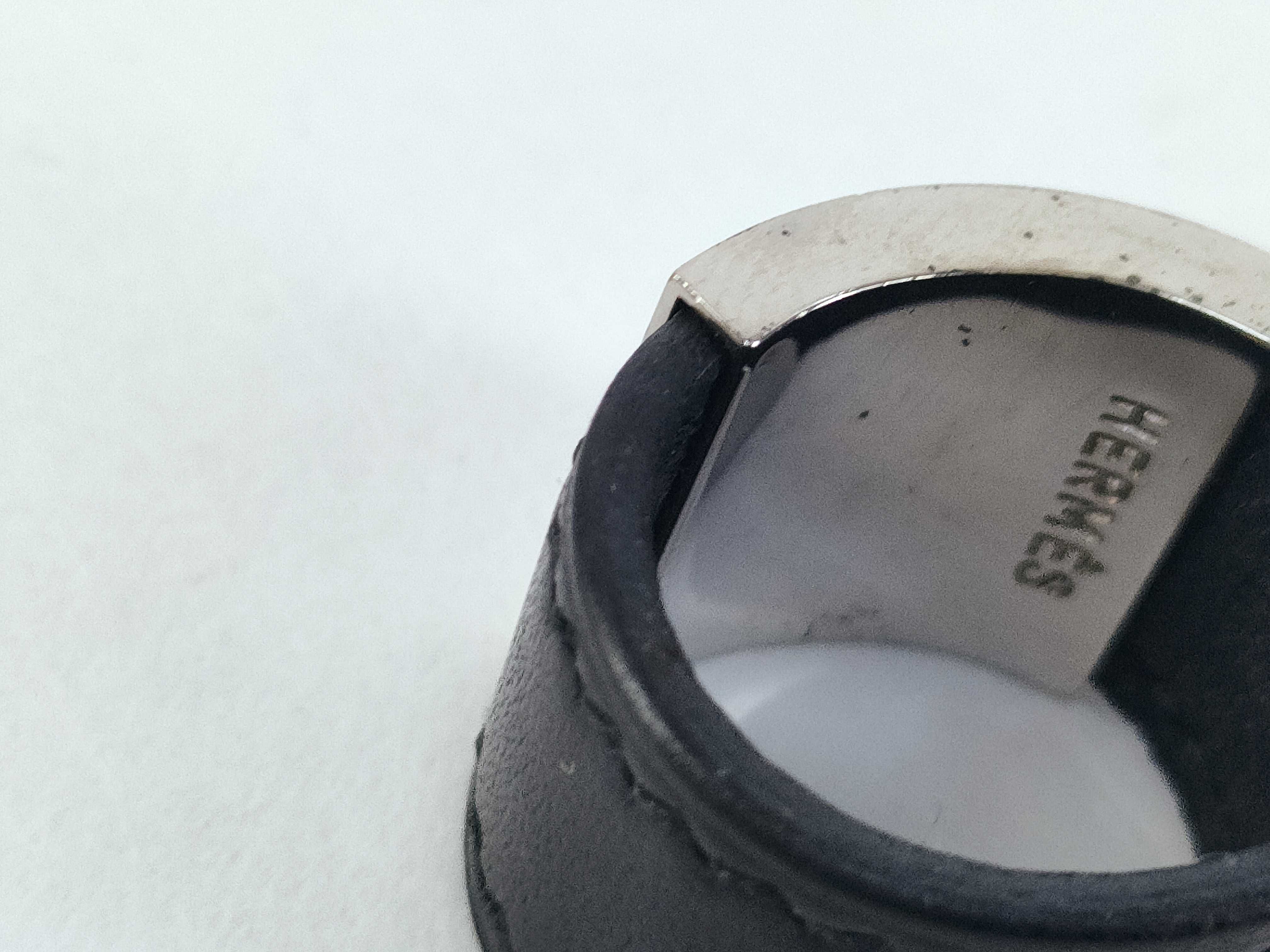 Lurie Leather Black Silver Hardware Ring — view 6