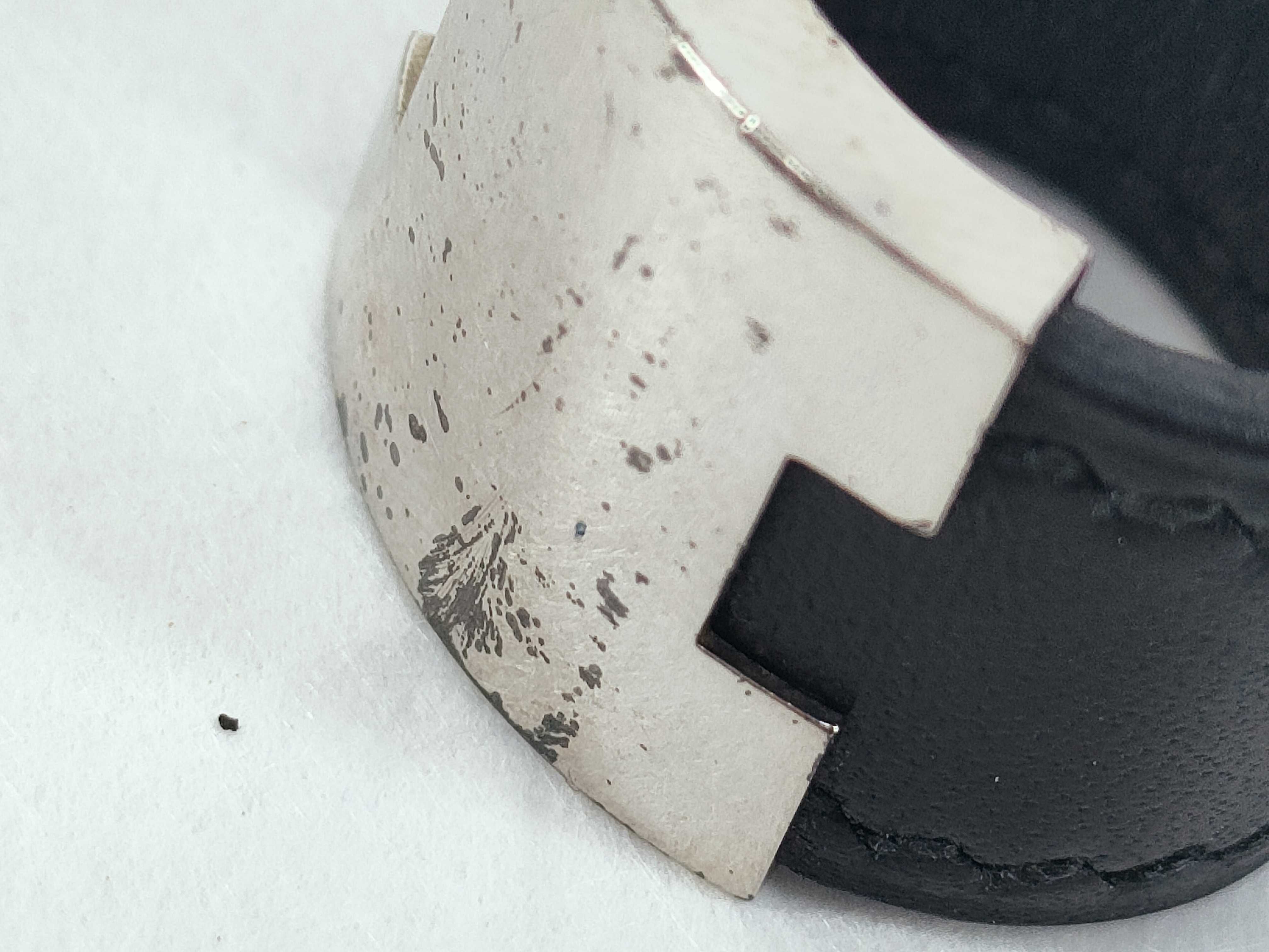 Lurie Leather Black Silver Hardware Ring — view 8