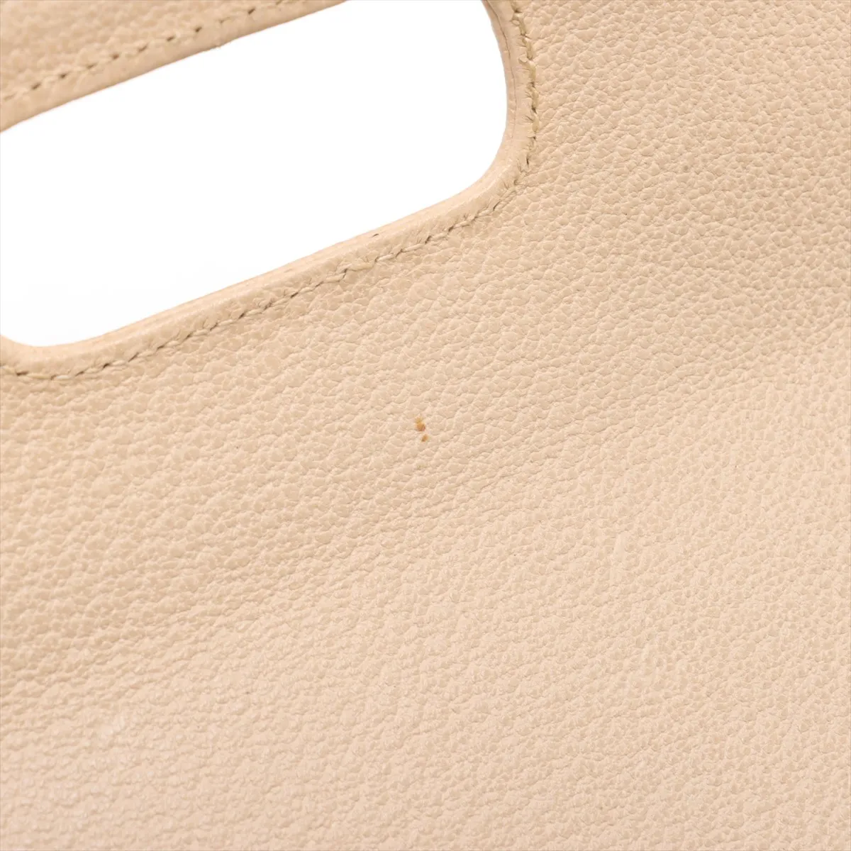 bamboo leather 2WAY handbag beige with mirror — view 14