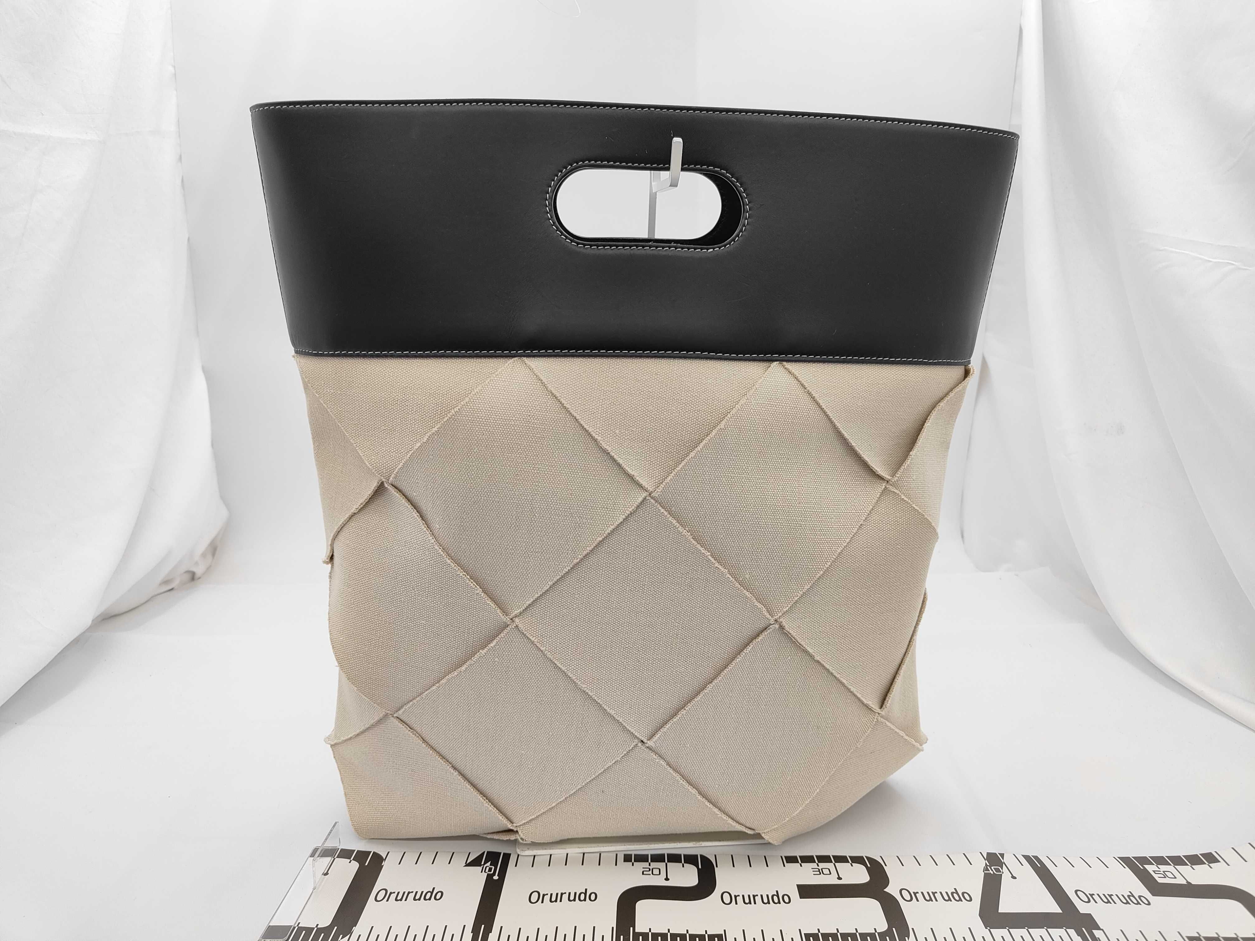 Intrecciato Canvas Leather Handbag — view 2