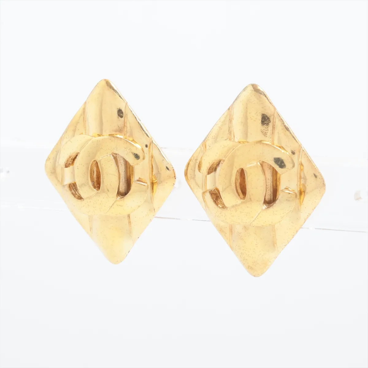 Coco Mark 97P Earrings (Pair) GP Gold. Shows signs of wear: — view 3