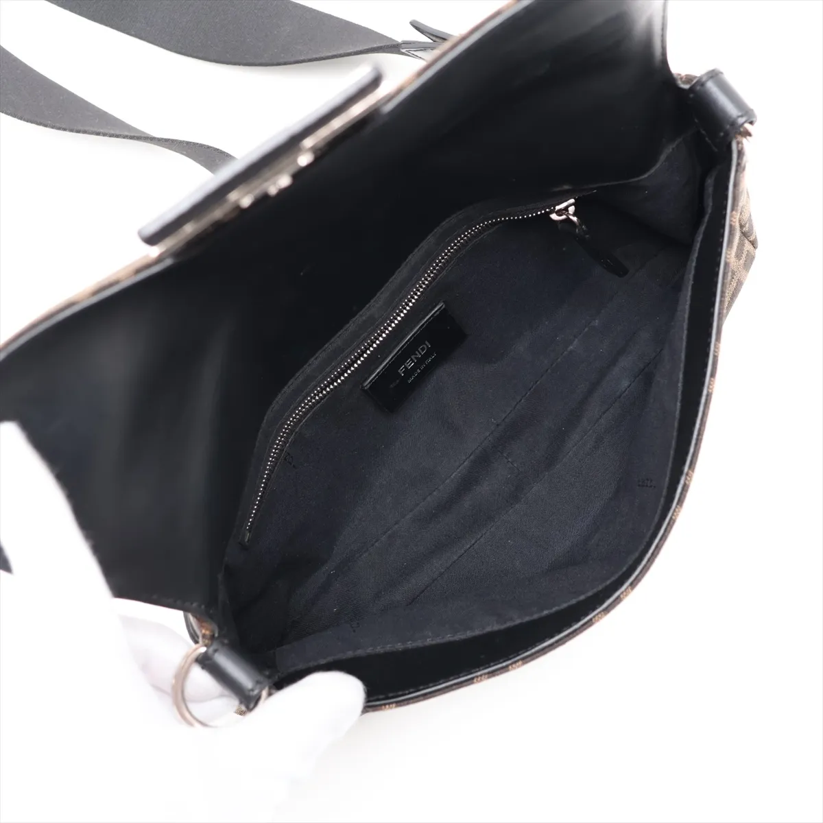 Zucca Mamma Bucket Canvas x Leather 2-Way Shoulder Bag Brown x Black 7VA472 — view 7