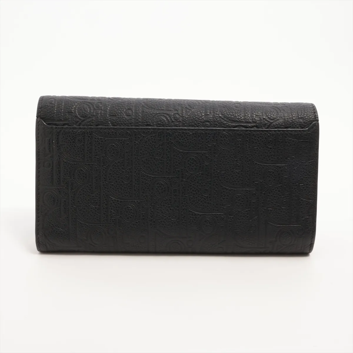 Oblique Gravity Leather Long Wallet, Black — view 2