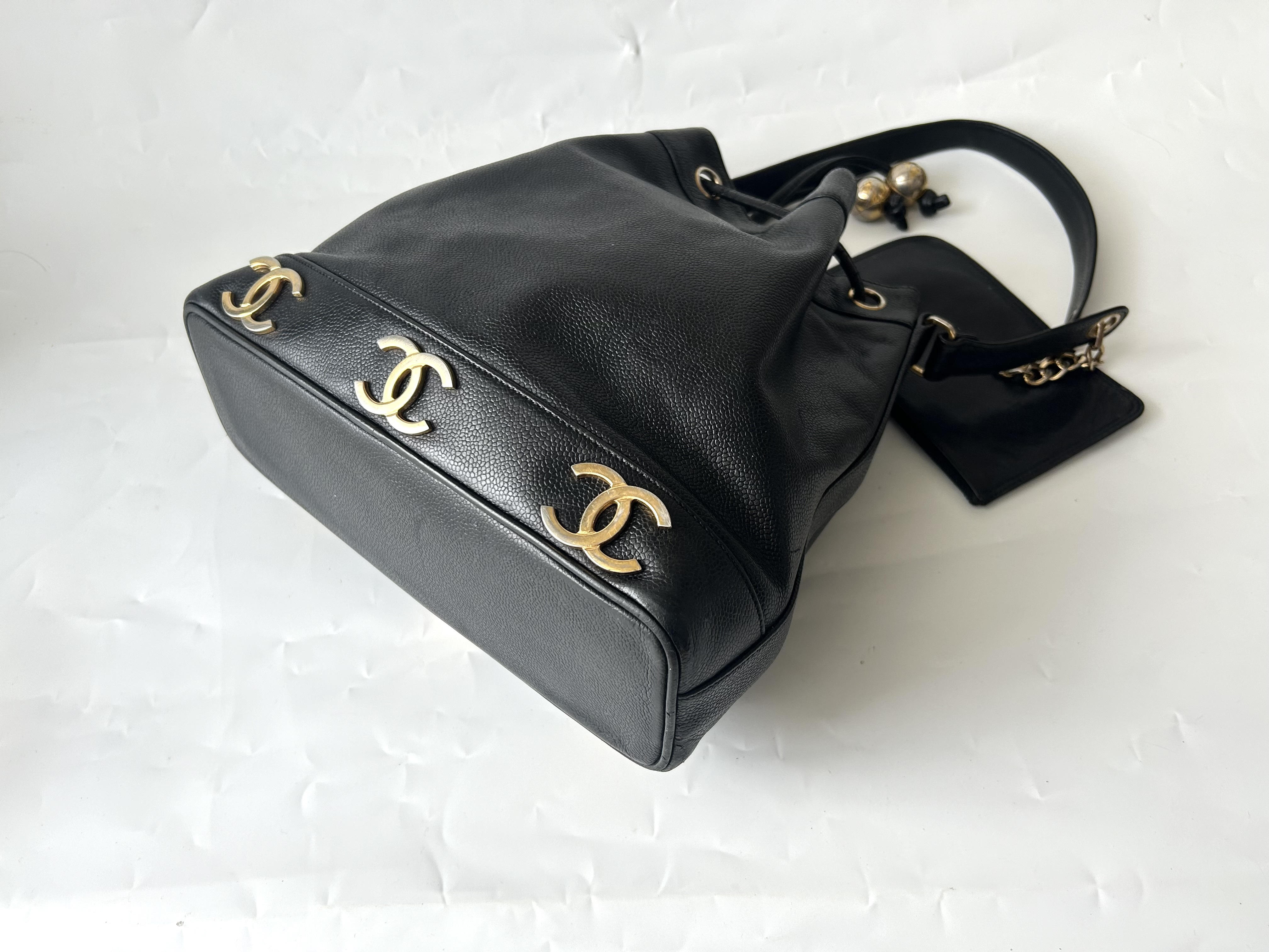 Caviar Skin Drawstring Triple Coco Bag — view 3