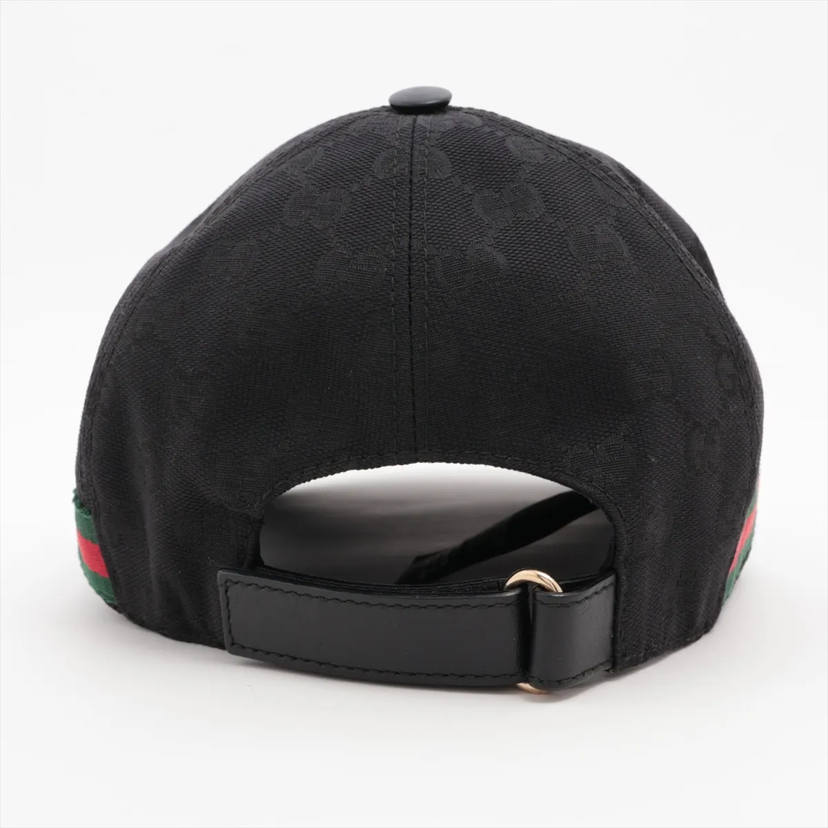 200035 GG Canvas Cap, Size M, Cotton x Polyester, Black. Shows signs of wear, including — view 3